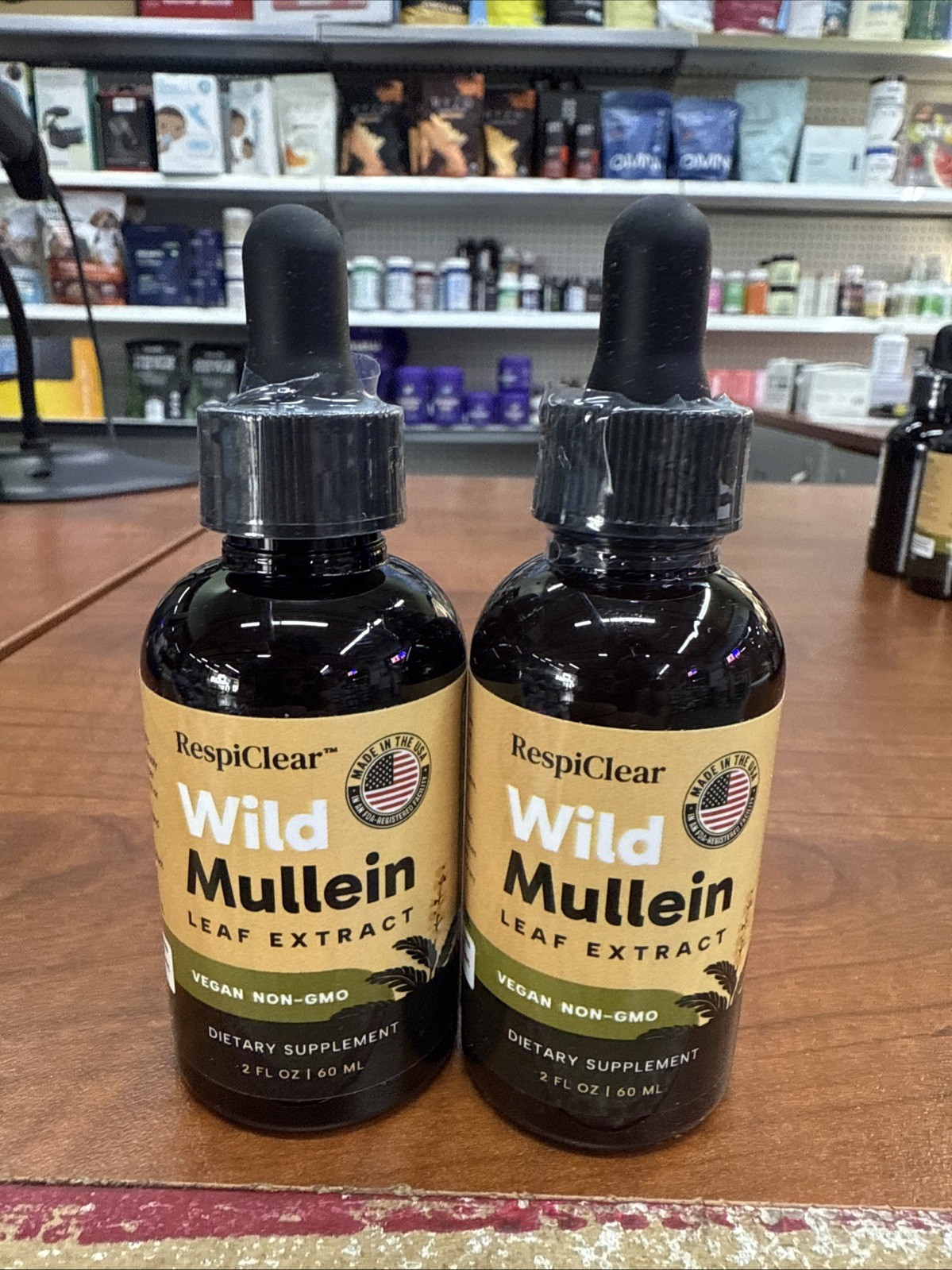 2-Pack RespiClear Wild Mullein Leaf Extract Liquid Drops Vegan GMO Free 10/2027