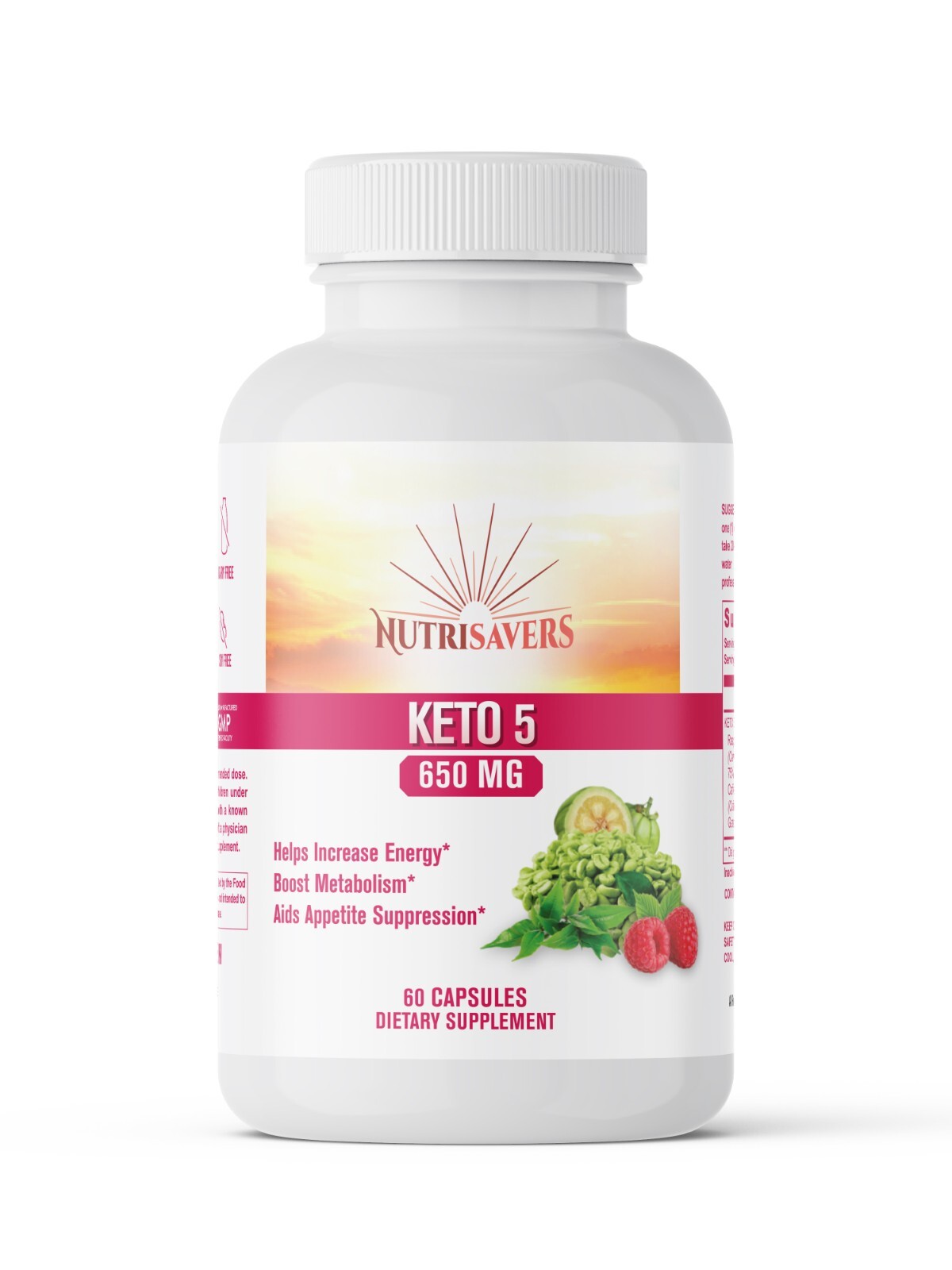Keto 5 Extra Strength Superior Keto Blend, Raspberry Ketone, Green Tea, 60 Caps