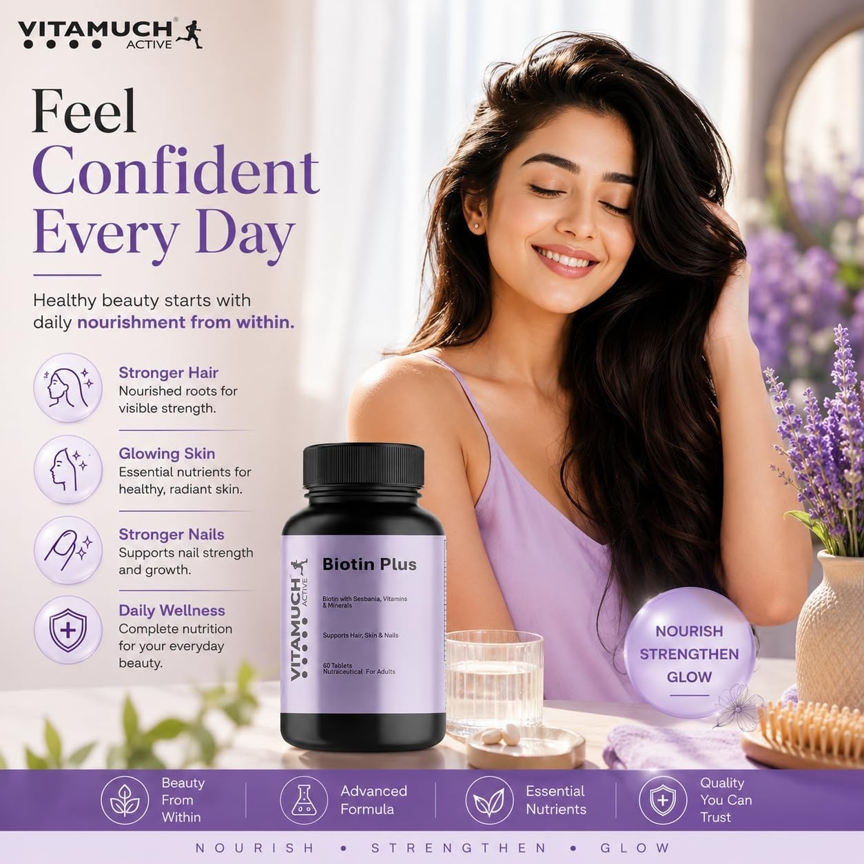 Vita.much Biotin Plus 60 Tablets Pack of 3 Hair Support