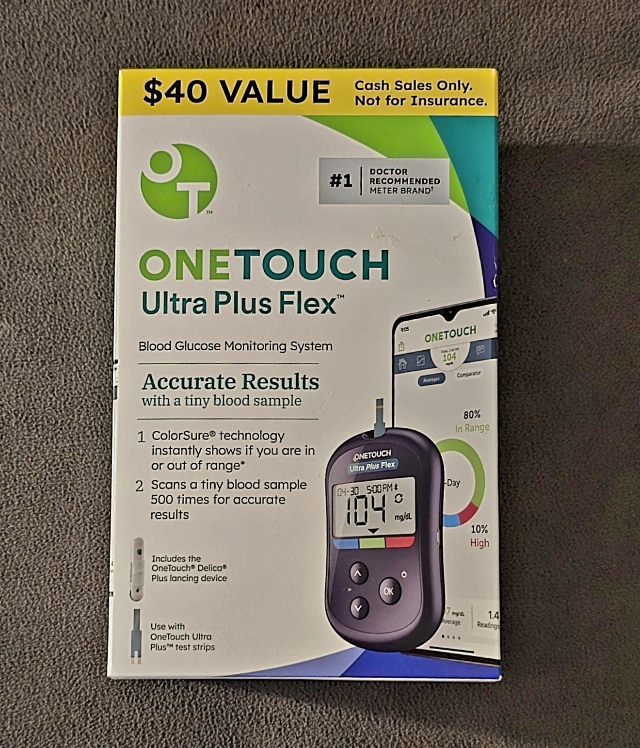 One Touch Verio Ultra Plus Flex Blood Glucose Monitoring System – Exp. 03/2028