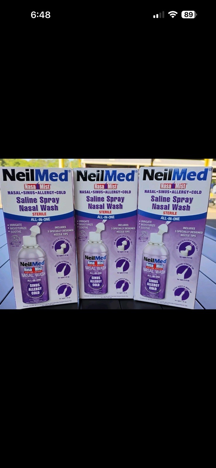 NeilMed Saline Spray Nasal Wash – 6.3 Fl Oz EX9/29 lot of 3 NEW