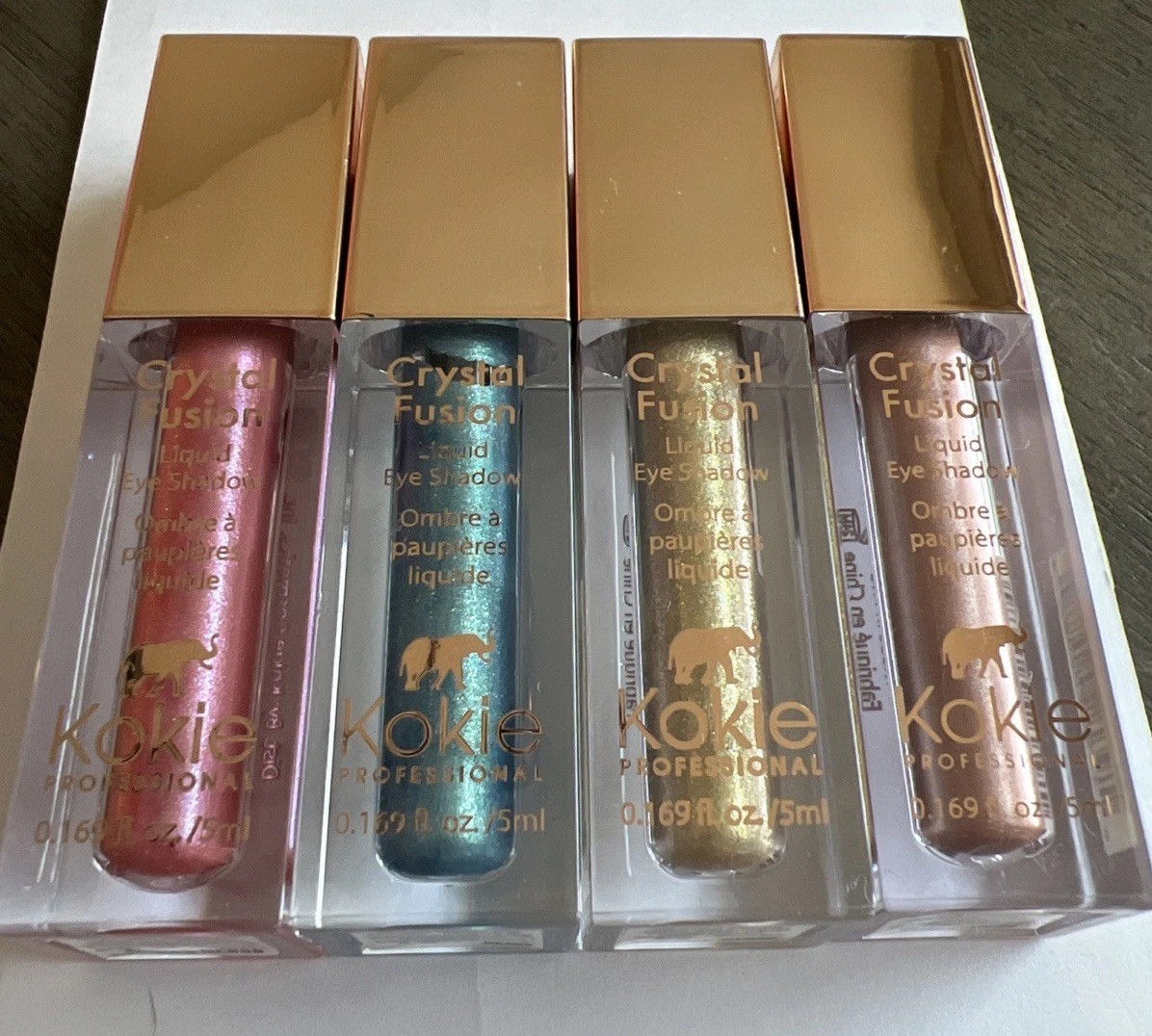 Kokie Cosmetics~Crystal Fusion Liquid Eye Shadow~ 4 Pack Mixed Shades~ See Photo