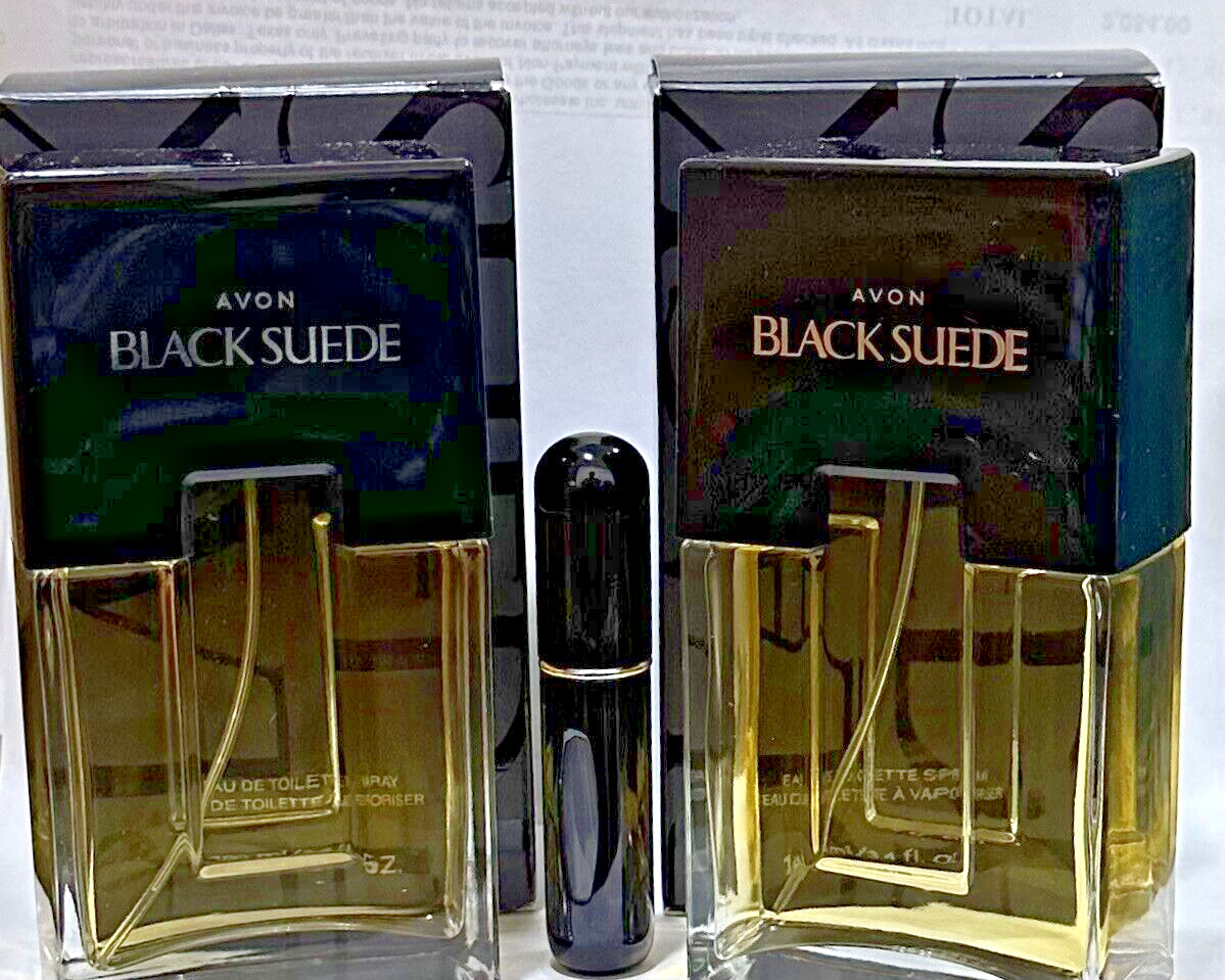 2-Avon Black Suede for Men Eau De Toilette Spray – 3.4 oz./Free travel spray