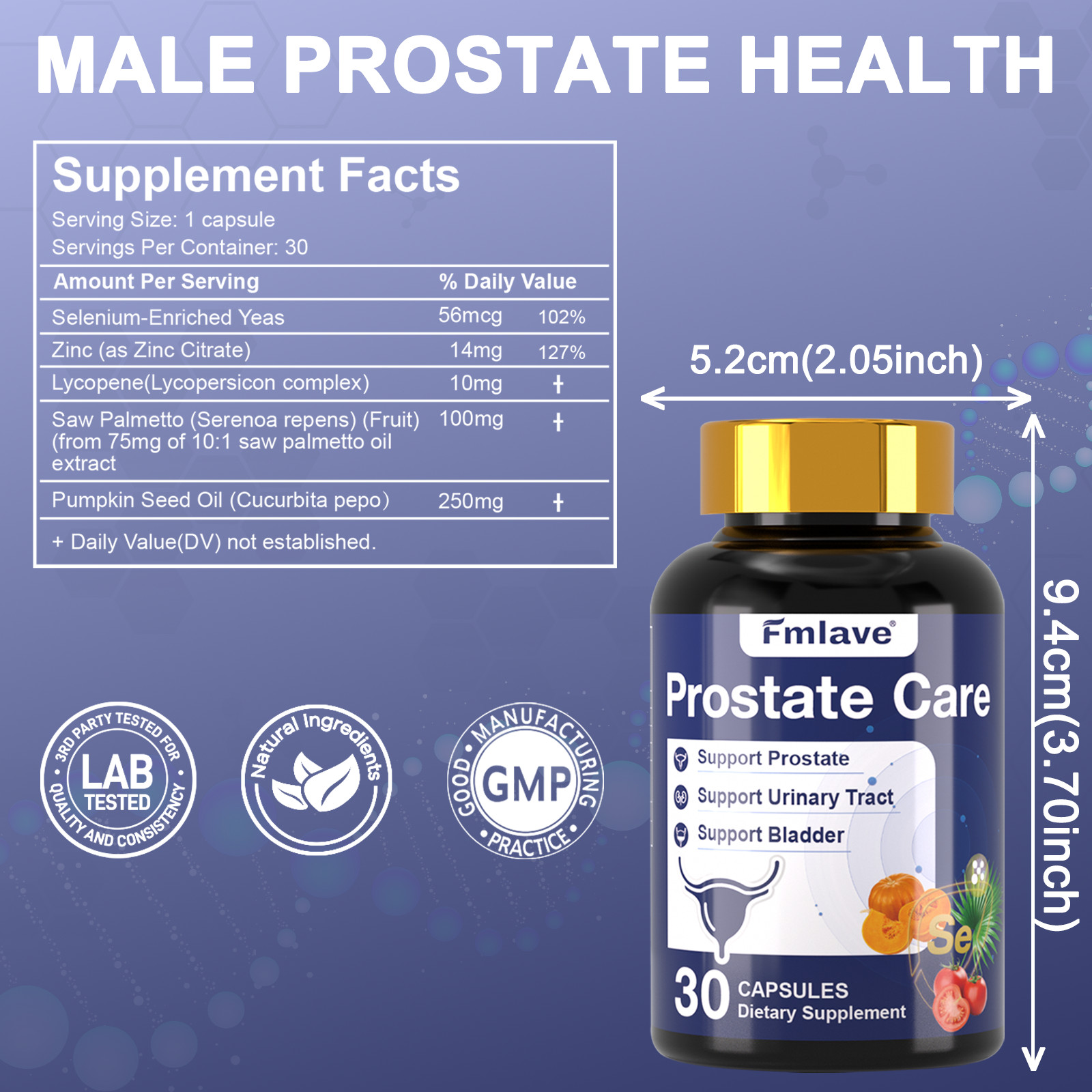 Prostate Support – Saw Palmetto – Reduce Frequent Urination, Stamina supplement