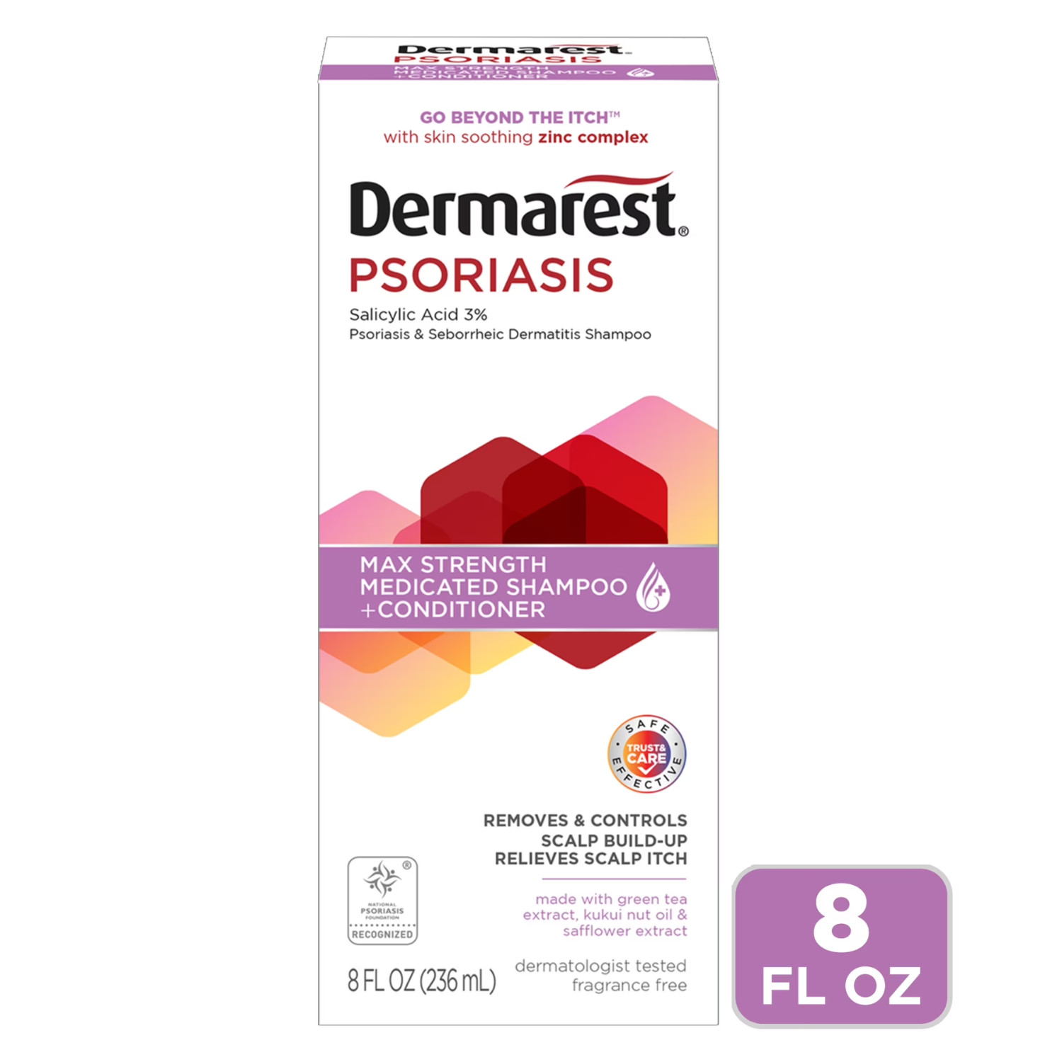 ( Pack of 2 ) Dermarest Psoriasis Medicated Shampoo Plus Conditioner, 8 FL OZ