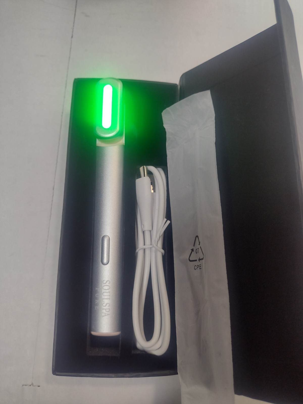 Soulspa Pure Activating Serum With 7in Face Glow Wand Silver