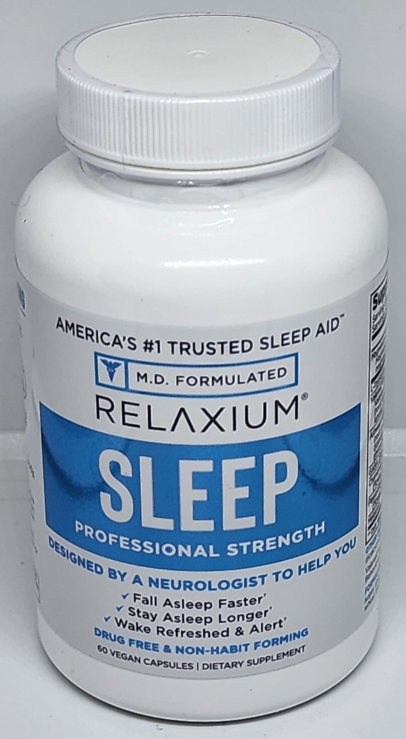 RELAXIUM Sleep Professional Strength All Natural Sleep Aid 60 Capsules 05/2026