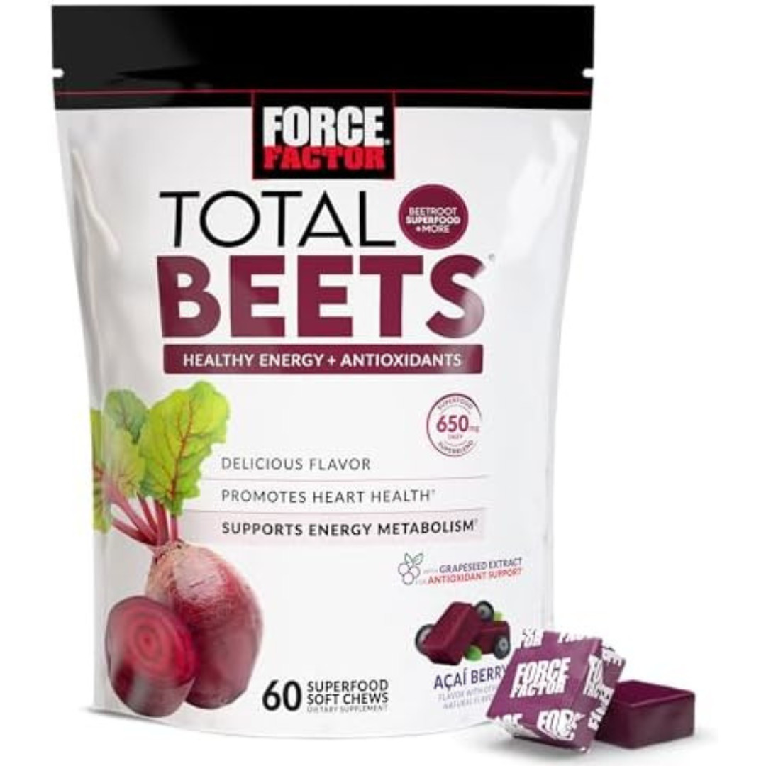 Force Factor Total Beets Blood Pressure Support, Beet Root Supplement Soft Chew
