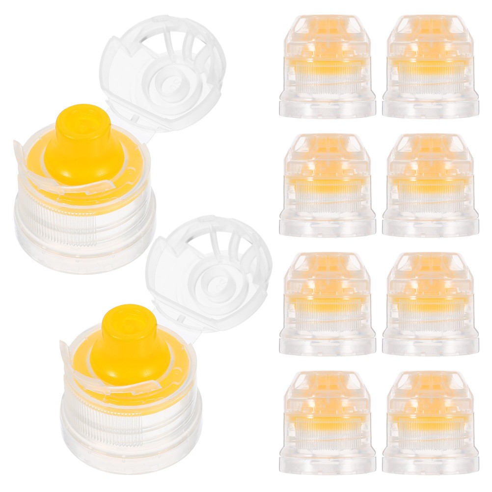 10Pcs Durable Reusable Plastic Push Pull Caps for Home Water Sports Bottles