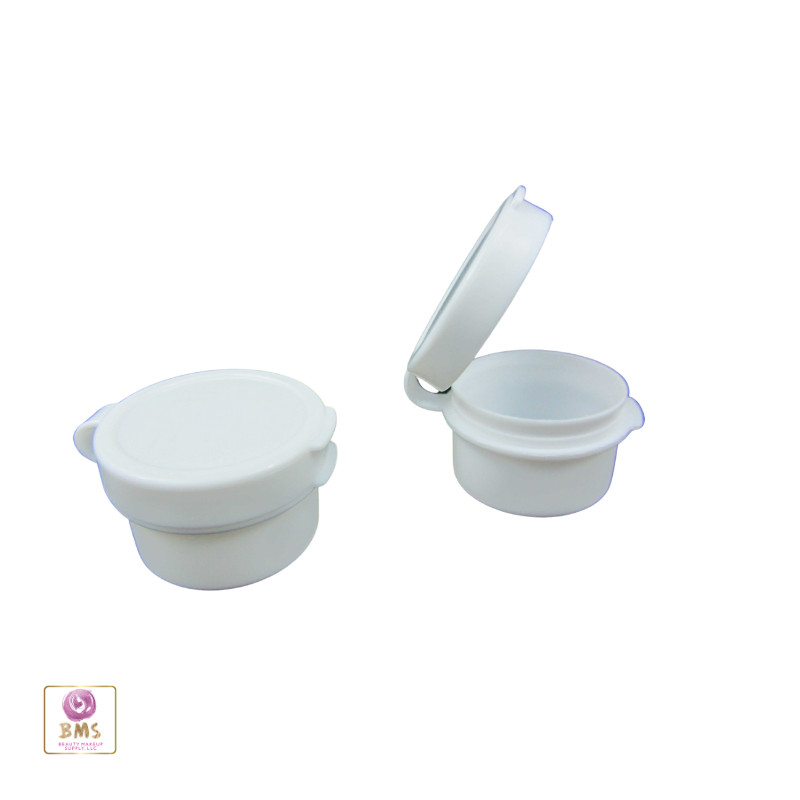 Cosmetic Hinged Jars 5 Gram Empty Plastic Beauty Container Pot Ml White (50)5091