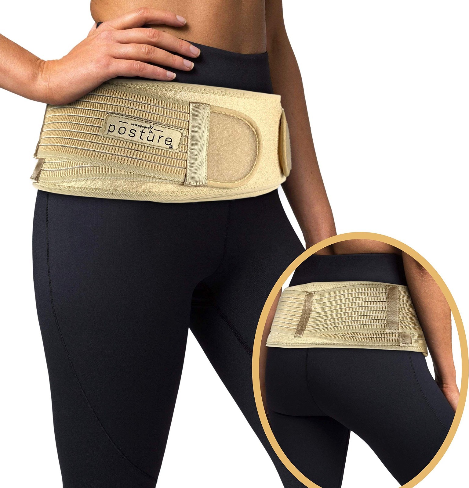Sacroiliac Hip Belt for Sciatica Relief | Pelvic & Lower Back Pain Support (Nude