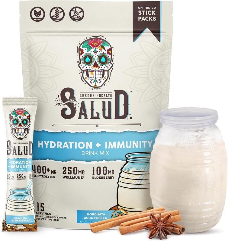 Salud 2-in-1 Hydration &lmmunity Packets 100mg,15 Servings -Healthcare Vitamin