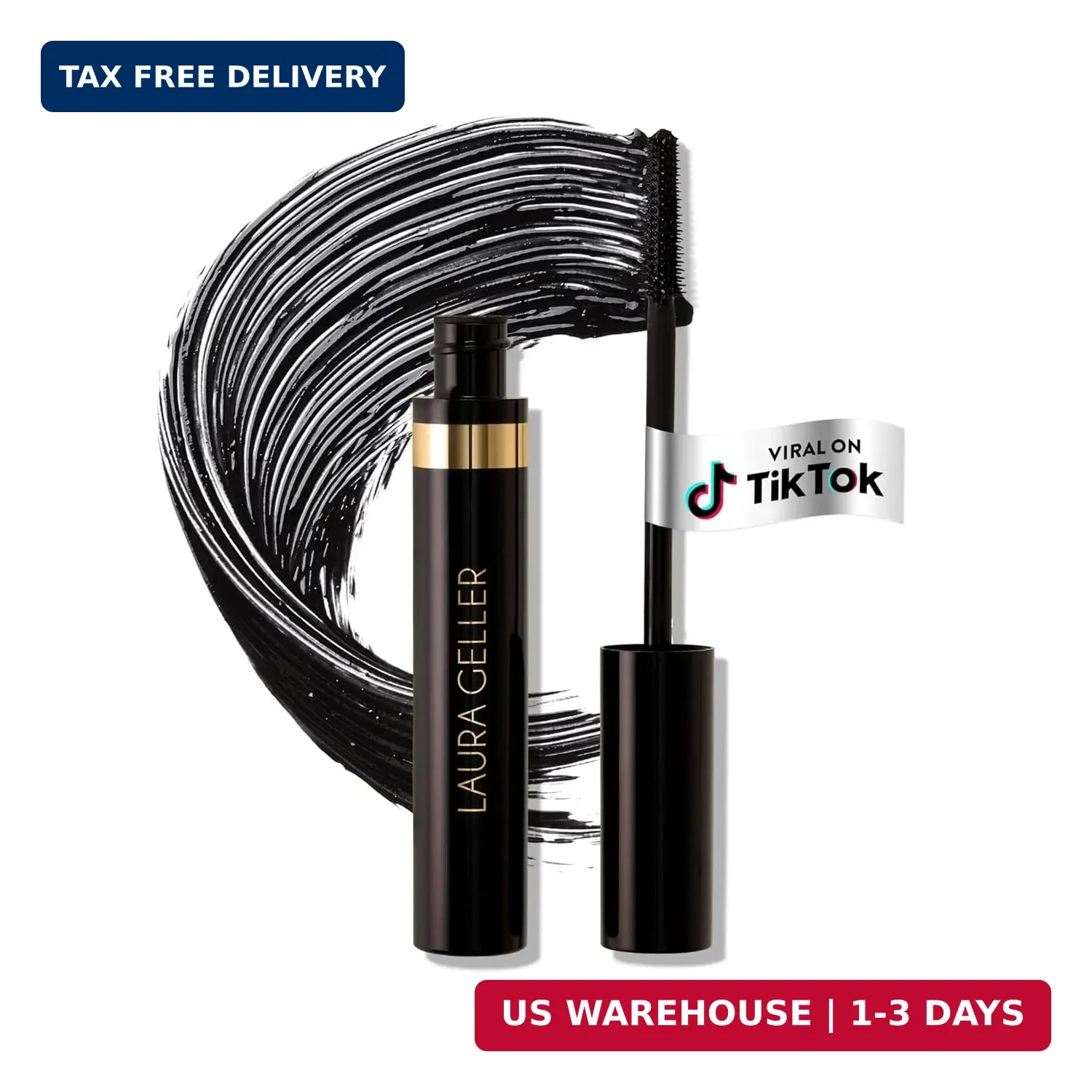 LAURA GELLER NEW YORK Kajal Longwear Mascara – Black – Volumizing, Lengthening,
