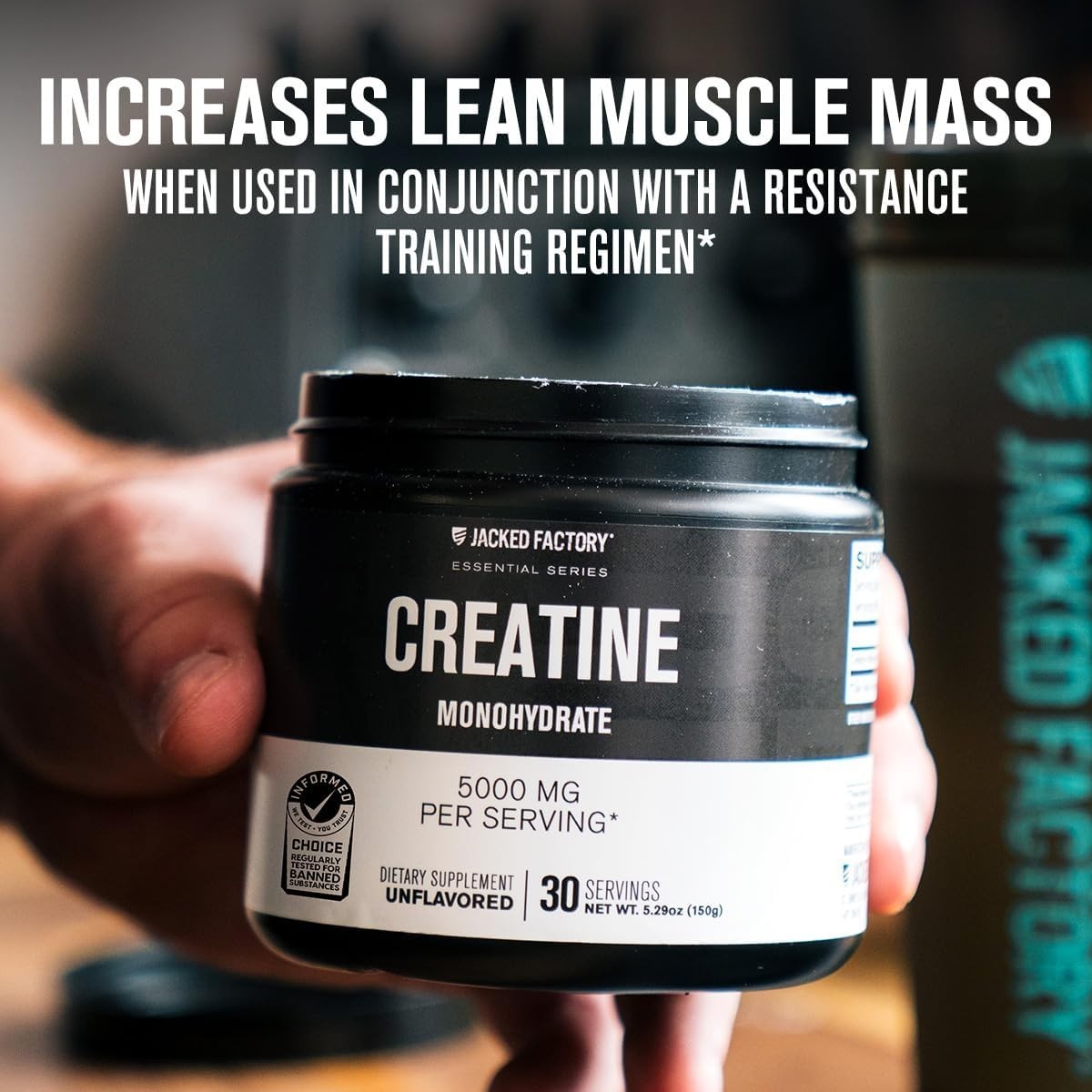 Jacked Factory Creatine Monohydrate Powder 150g – 5g Daily Creatine Supplement f