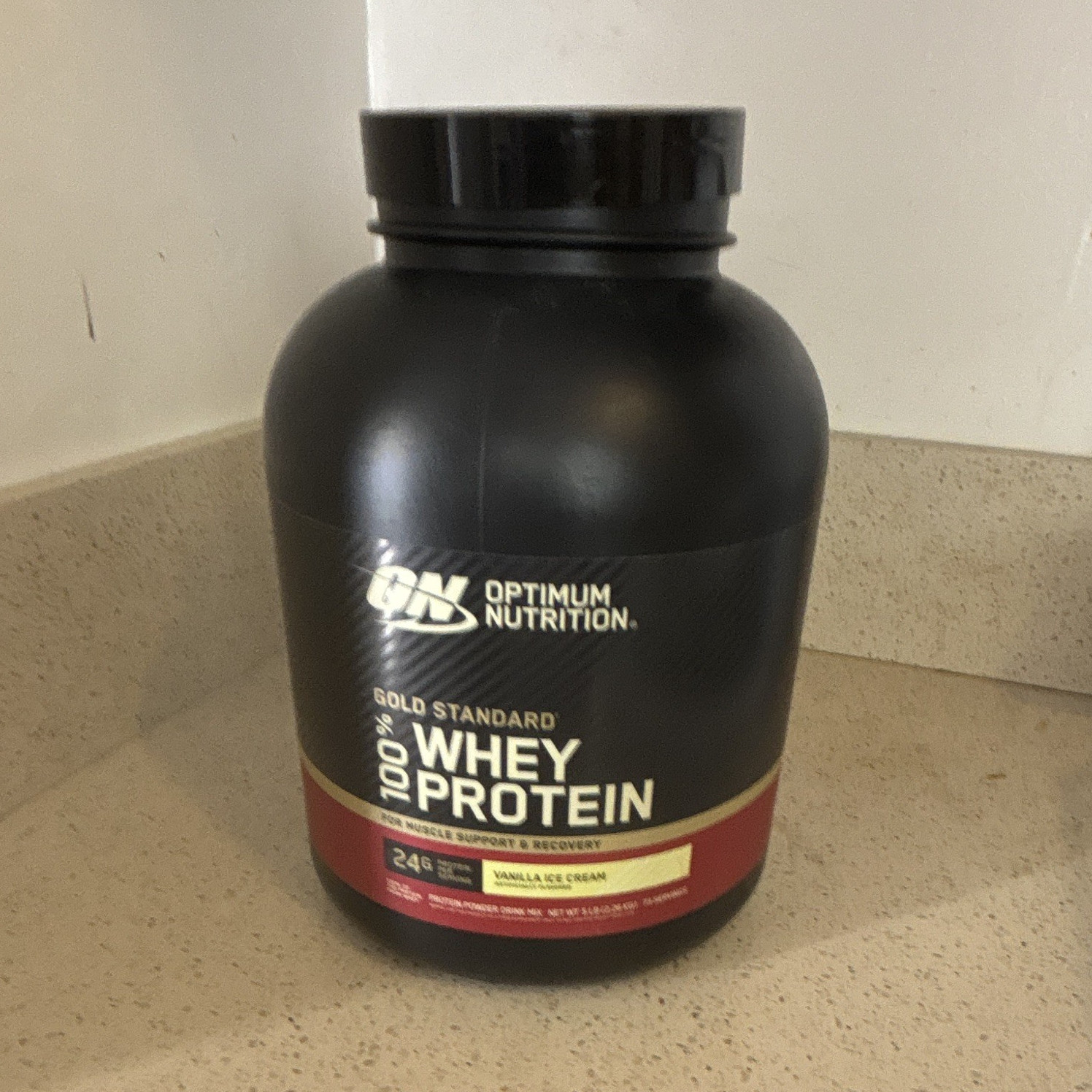 Optimum Nutrition Gold Standard 100% Whey Powder, Vanilla Ice Cream, 5 lb