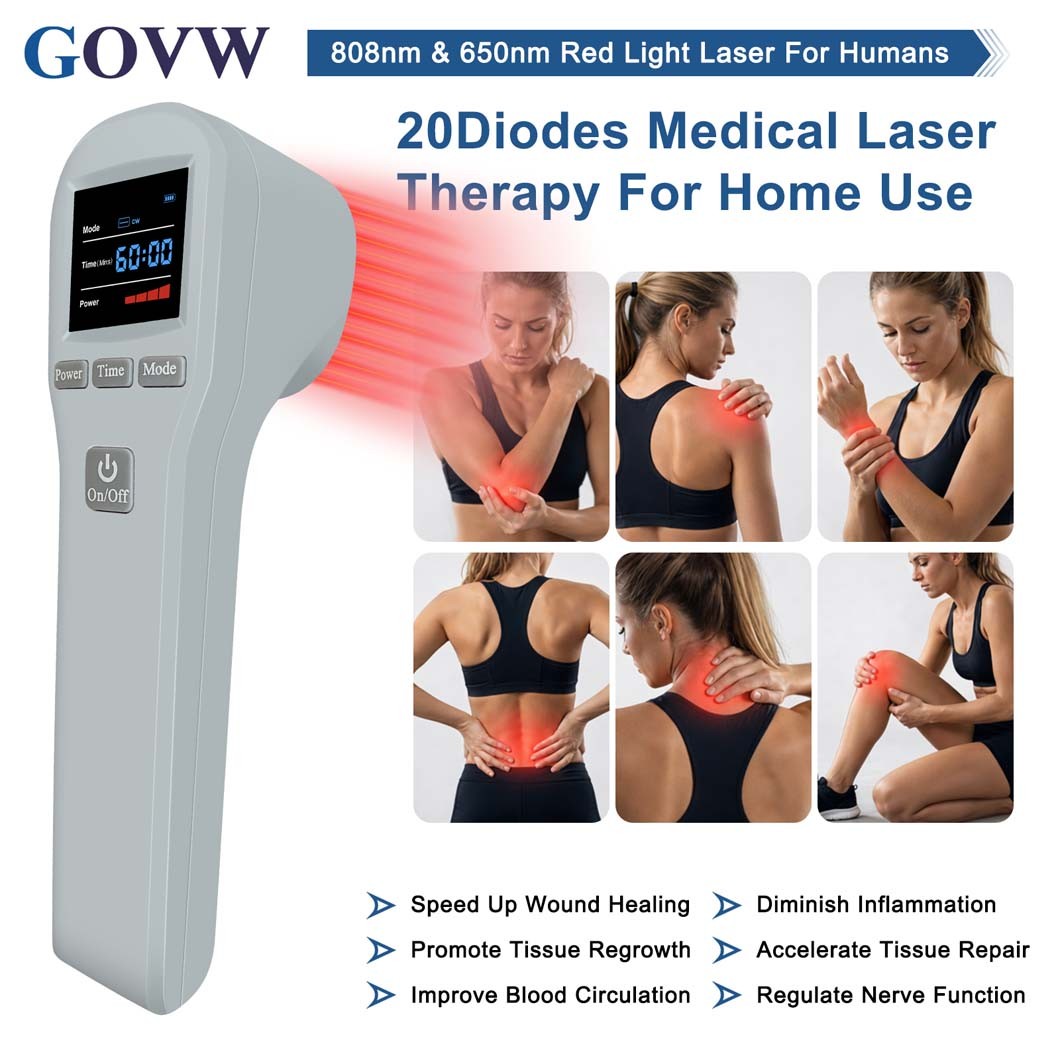 Dual Wavelength LLLT Cold Laser Therapy Device Pain Relief Tissue Repair 808nm