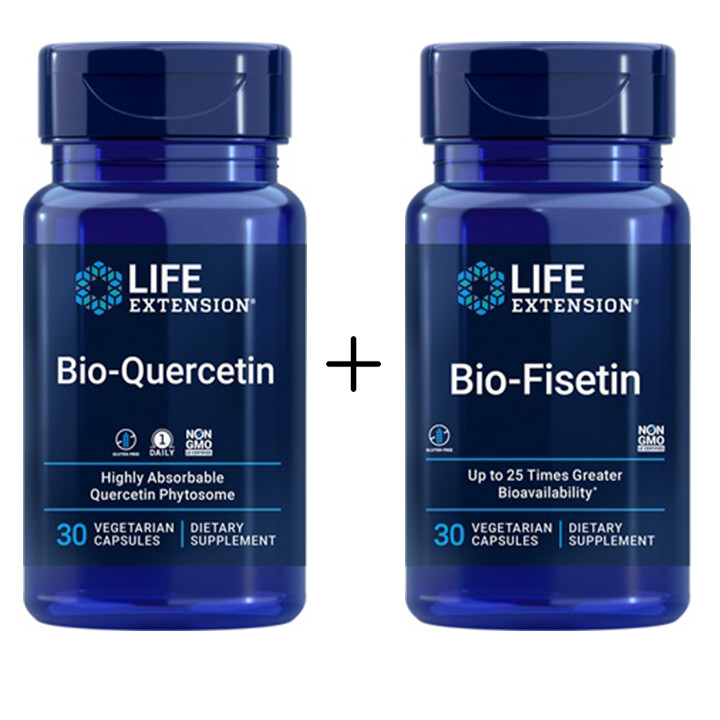 Bio-Quercetin PLUS Bio-Fisetin Immune Health Longevity Formula 30 Vcaps Each