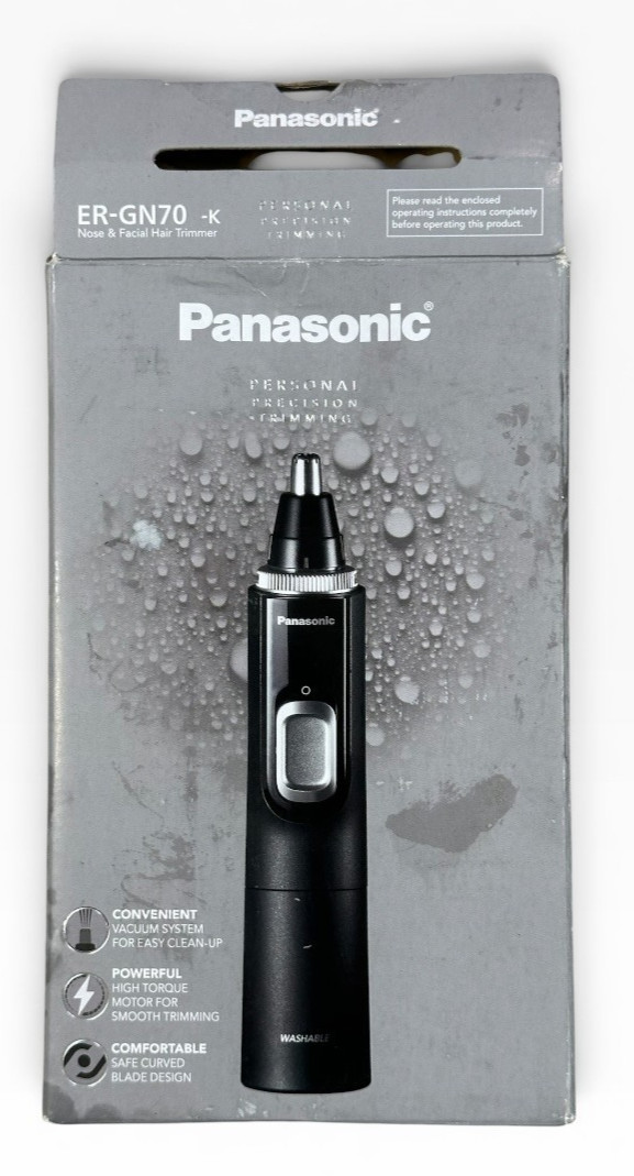 Panasonic Ear and Nose Hair Trimmer for Men w/ Vacuum Cleaning System, ER-GN70-K