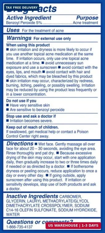Differin Acne Face Wash with 5% Benzoyl Peroxide, Daily Deep Cleanser by the mak