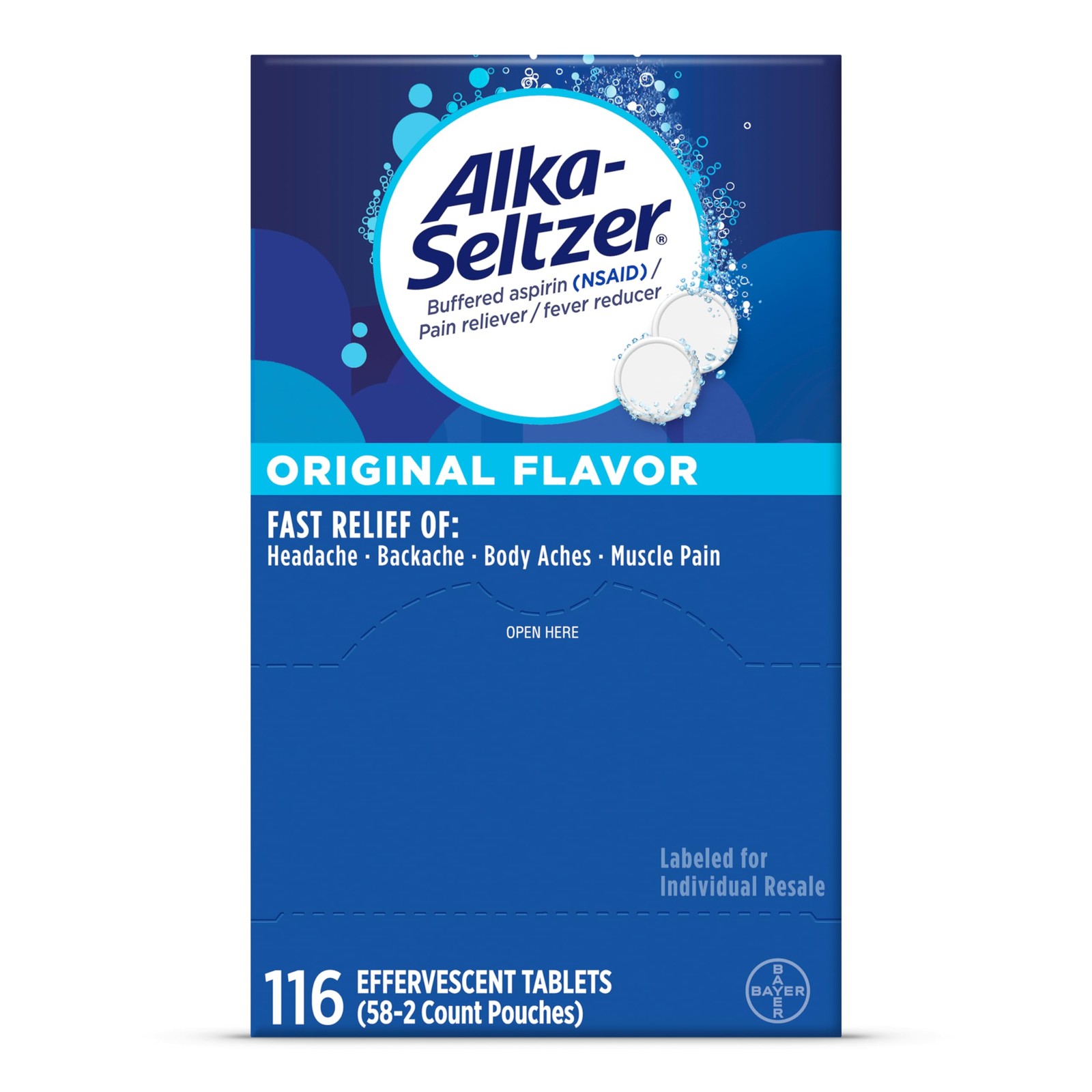 Alka-Seltzer Effervescent Tablets Original 116 Count (Pack of 1), White