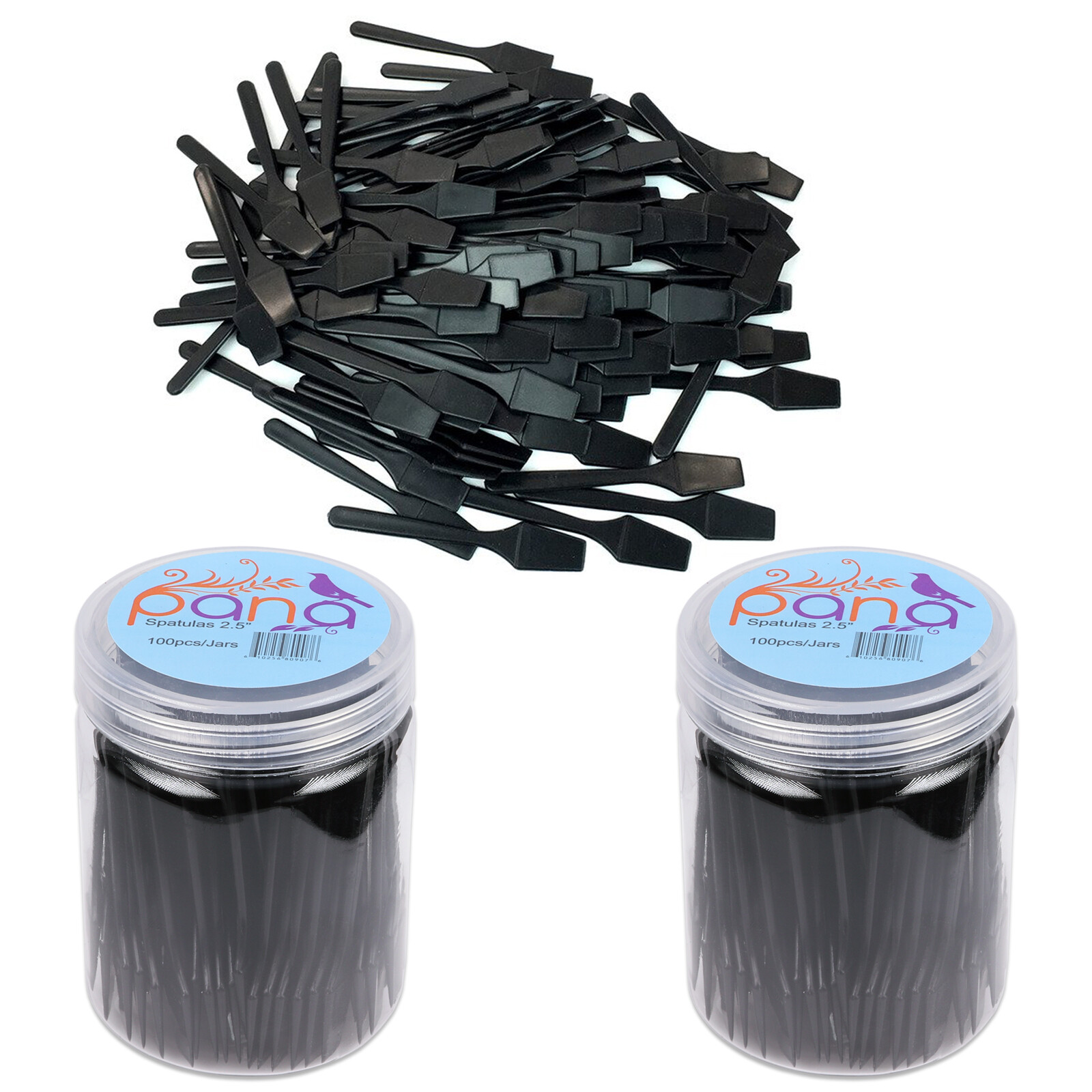2 Can Pana 2.5″ Black Mini Plastic Makeup Cosmetic Facial Mask Spatula Scoop