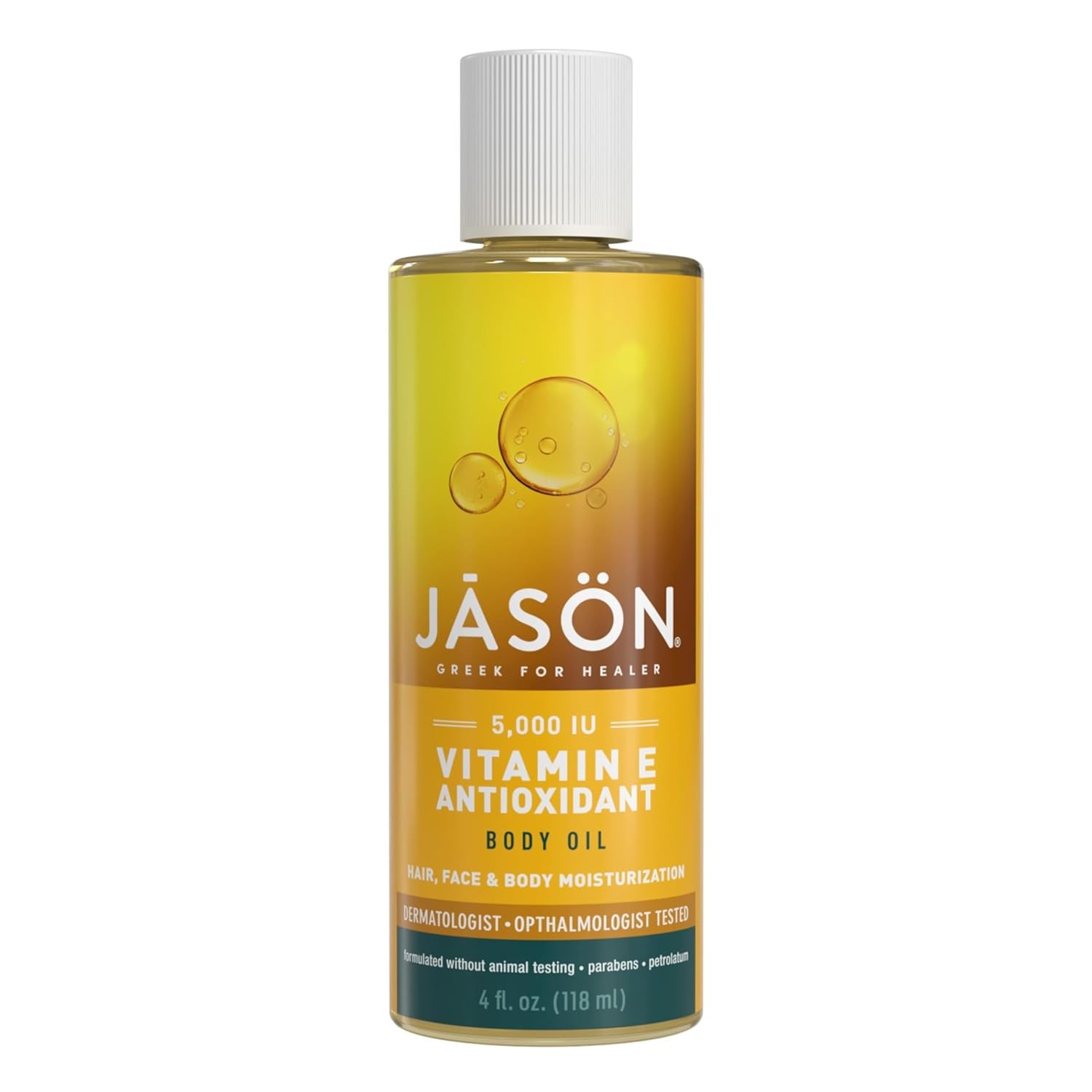 JASON Vitamin E 5,000 IU Moisturizing Body Oil, For Hair, Face, – 4 Fluid Ounces