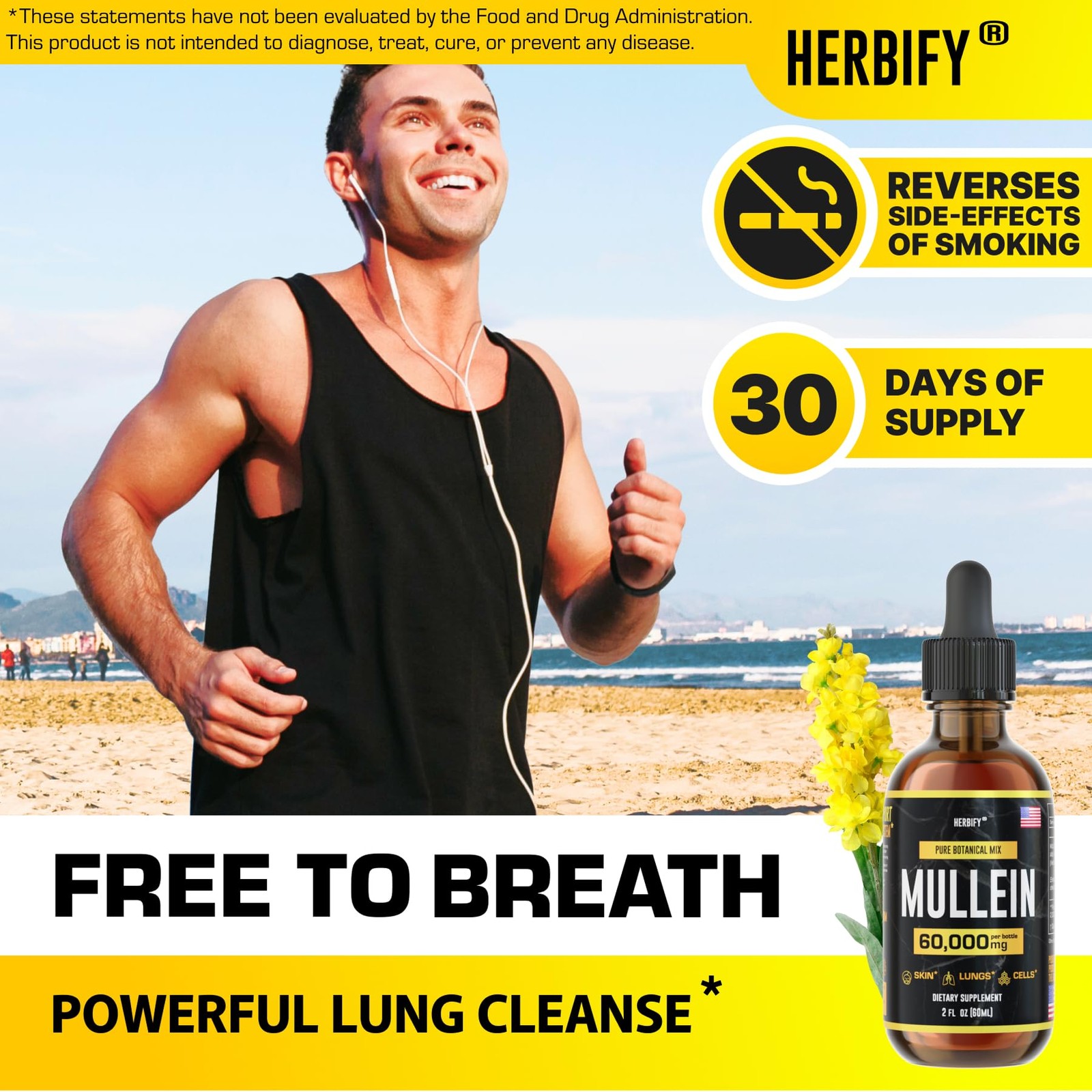 Mullein Extract Tincture 2 oz for Respiratory Support with Leaf & Flowers