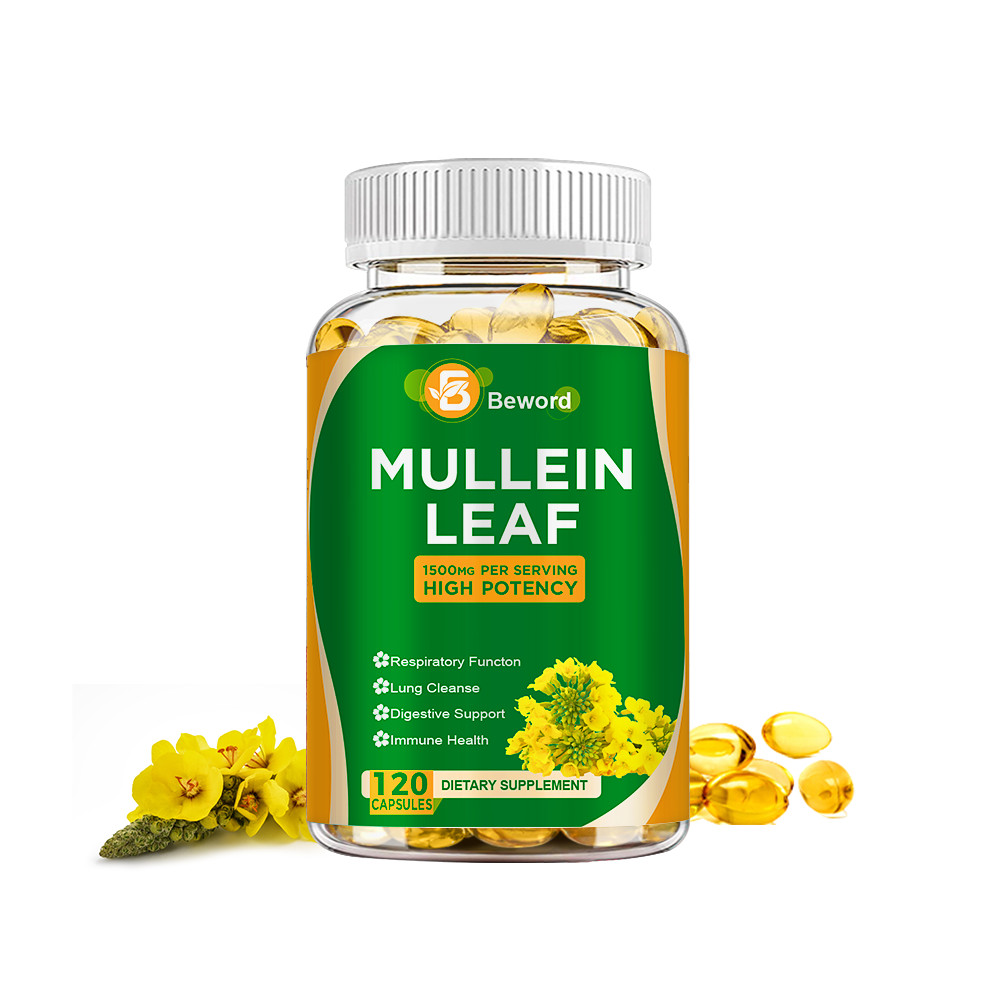Mullein Leaf Capsules 1500mg – Support Lung Cleanse Respiratory Health Vegan 120