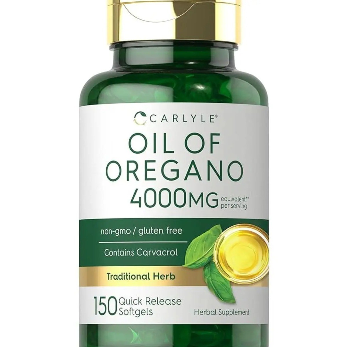 Carlyle Oregano Oil 4000mg 150 Softgels Carvacrol Rich Gluten Non-GMO Free