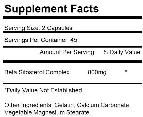 2 Bottle Beta Sitosterol 800mg Prostate Support Urinary Bladder KRK Supplements