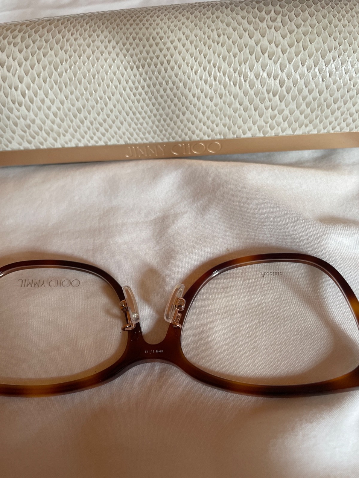 Jimmy Choo Eyeglasses Frames Only, JC307/F Havana Rectangle, Made in Italy