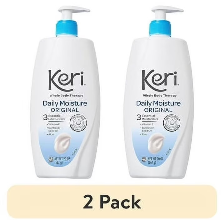 (2 pack) Keri Daily Dry Skin Therapy Moisturizing Original Body Lotion, 20 oz