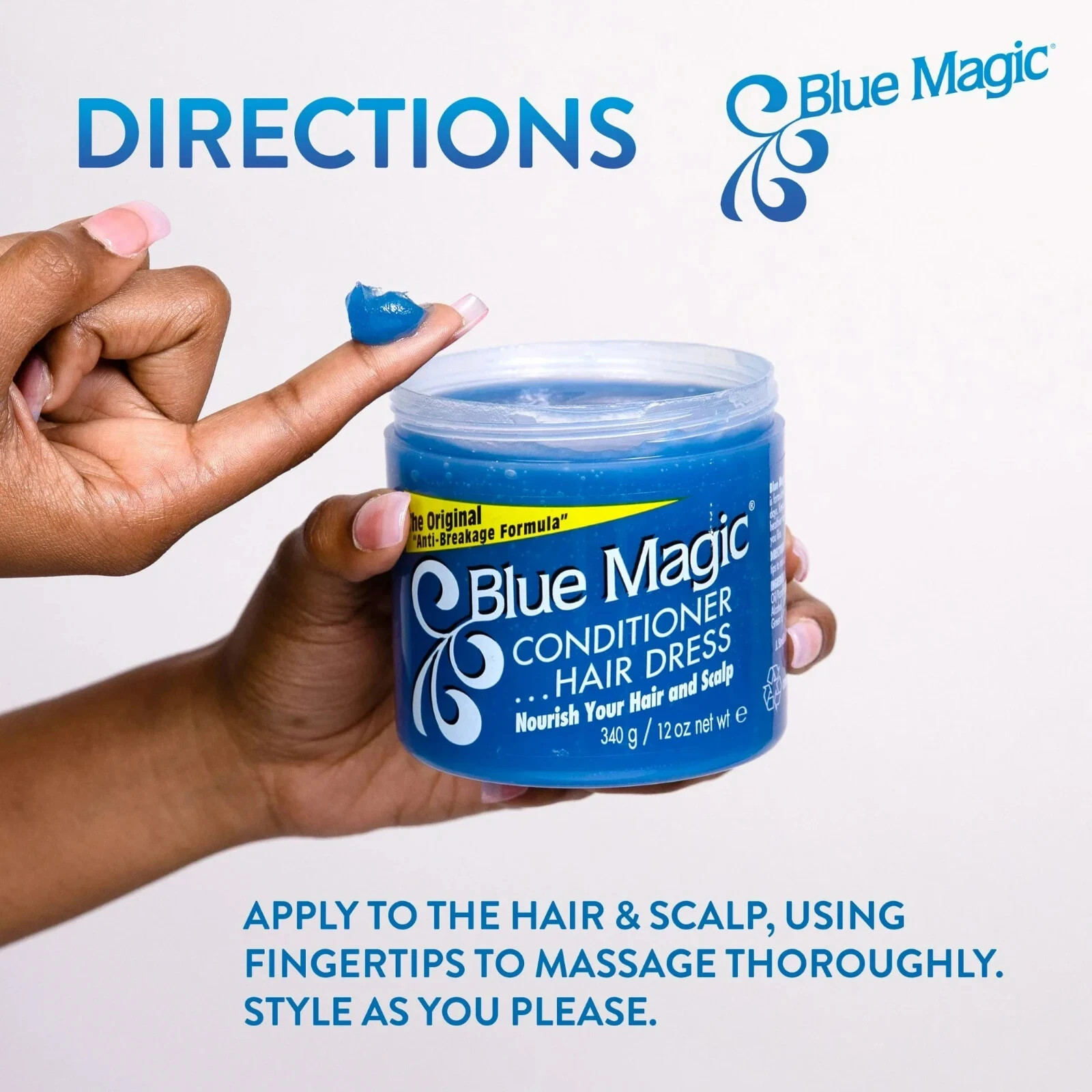 Blue Magic Conditioner and Hair Dress Anti-Breakage Formula, 12 oz, Damaged, Moi