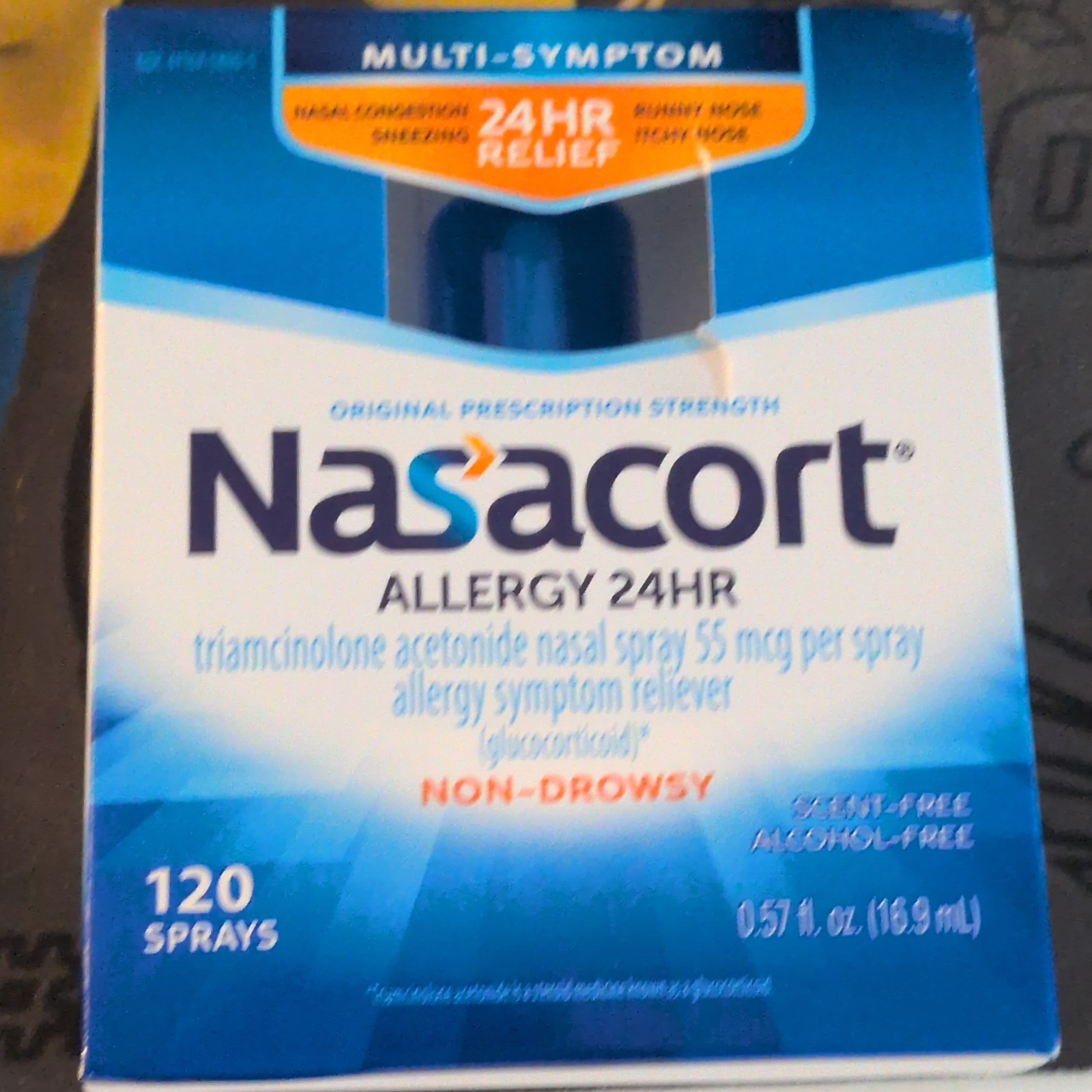 Nasacort Allergy 24HR Nasal Spray Triamcinolone 55mcg, 0.57 fl oz, 120 Sprays