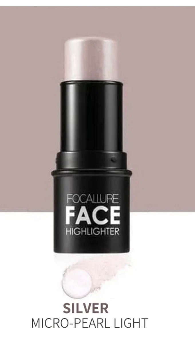 FOCALLURE Cream Highlighter Stick – Shimmer Illuminator Pen Silver 01