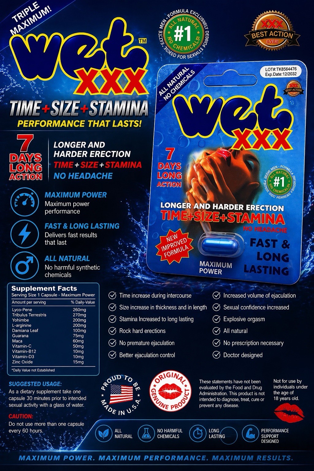 WET XXX 24 Packs., Pills For Pleasure