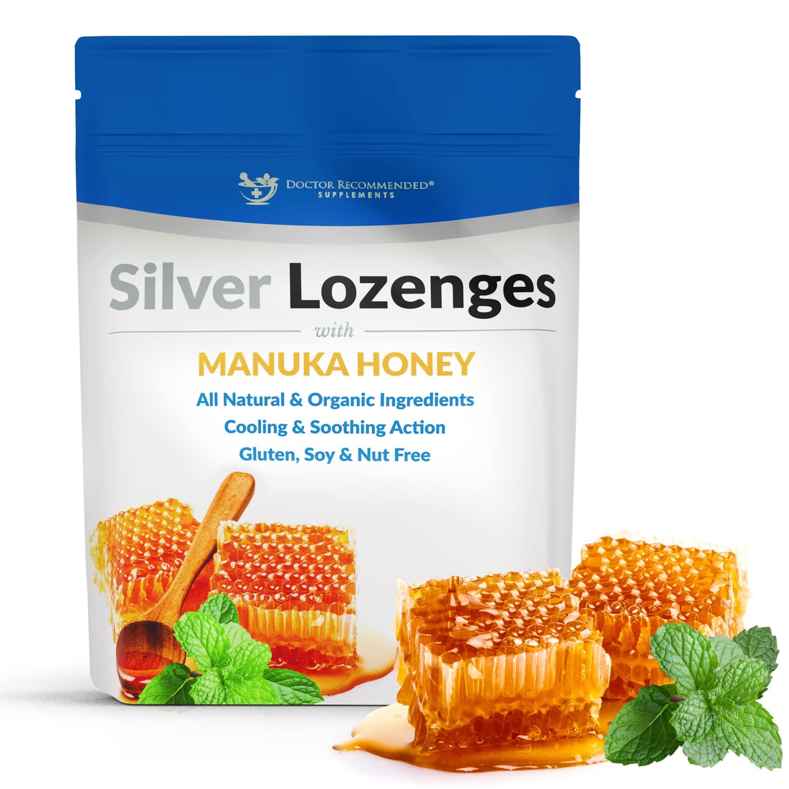 Silver Lozenges with Organic Manuka Honey and Vitamin C – All-Natural Nano Si…