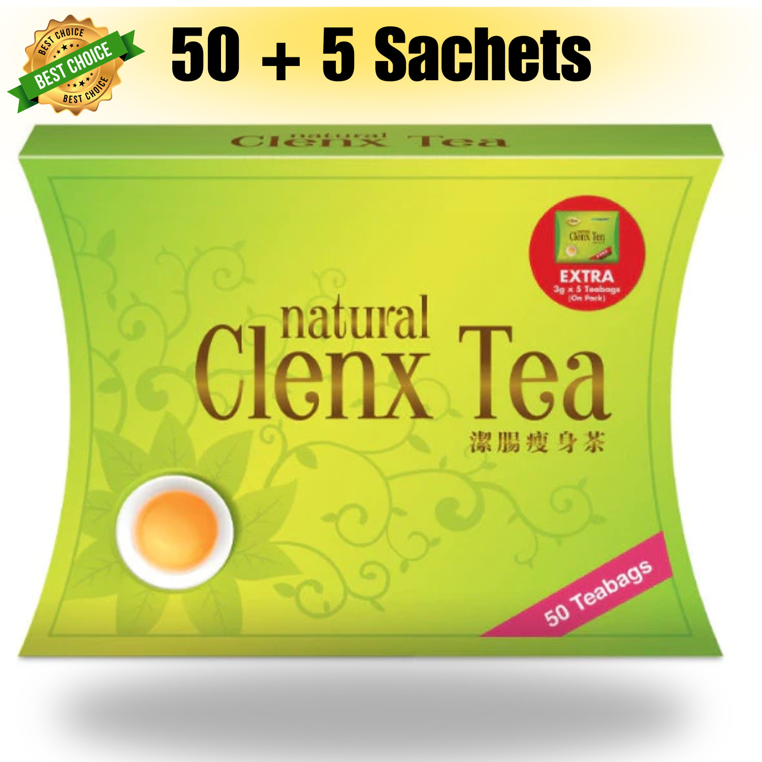 NH Detoxlim Clenx Tea for Natural Weight Loss & Detox 50 + 5 Sachets