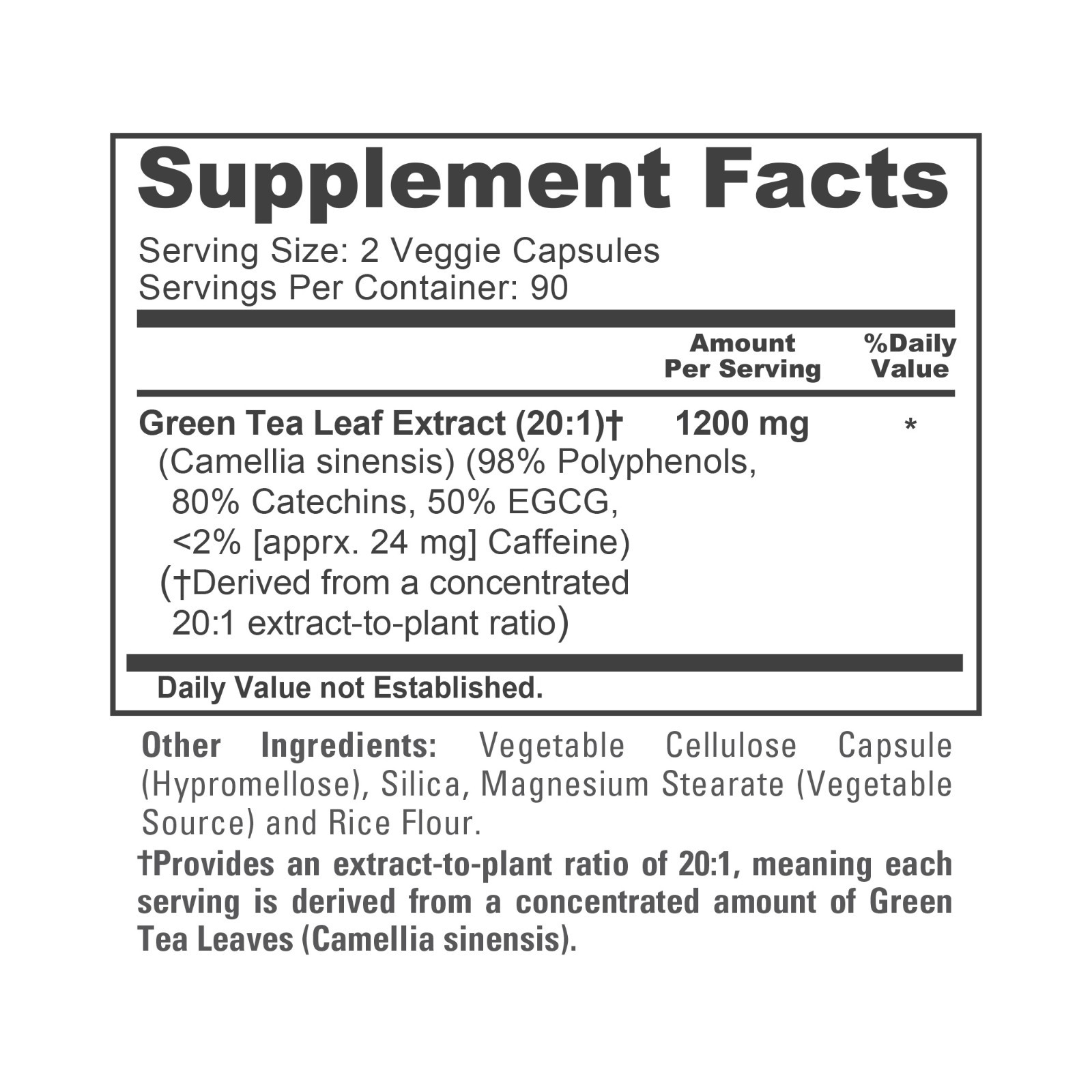 NusaPure Extra Strength Green Tea 20:1 Extract, 24000mg, 180 Vegan Capsules