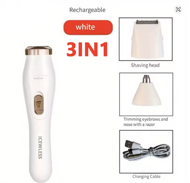3-in-1 Women’s Electric Shaver USB Rechargeable Bikini Hair Trimmer