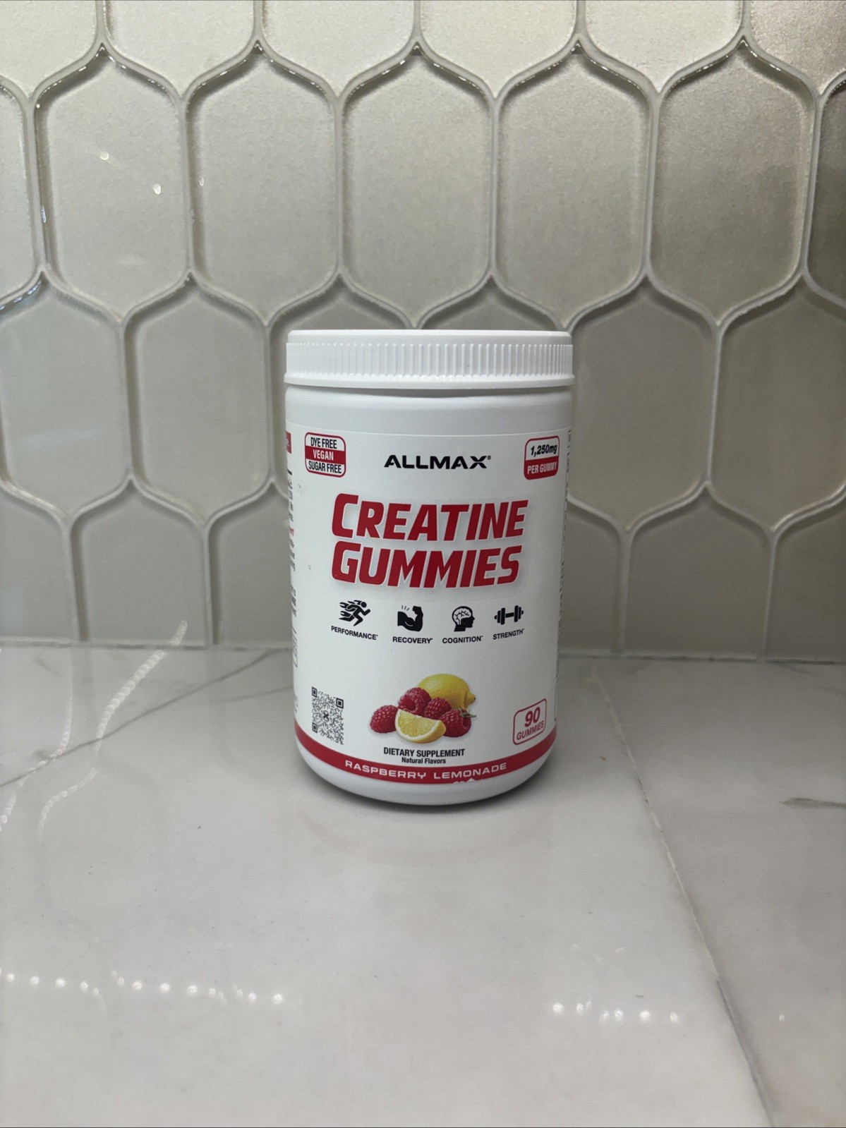 Creatine Gummies, Raspberry Lemonade, 1,250 mg, 90 Gummies