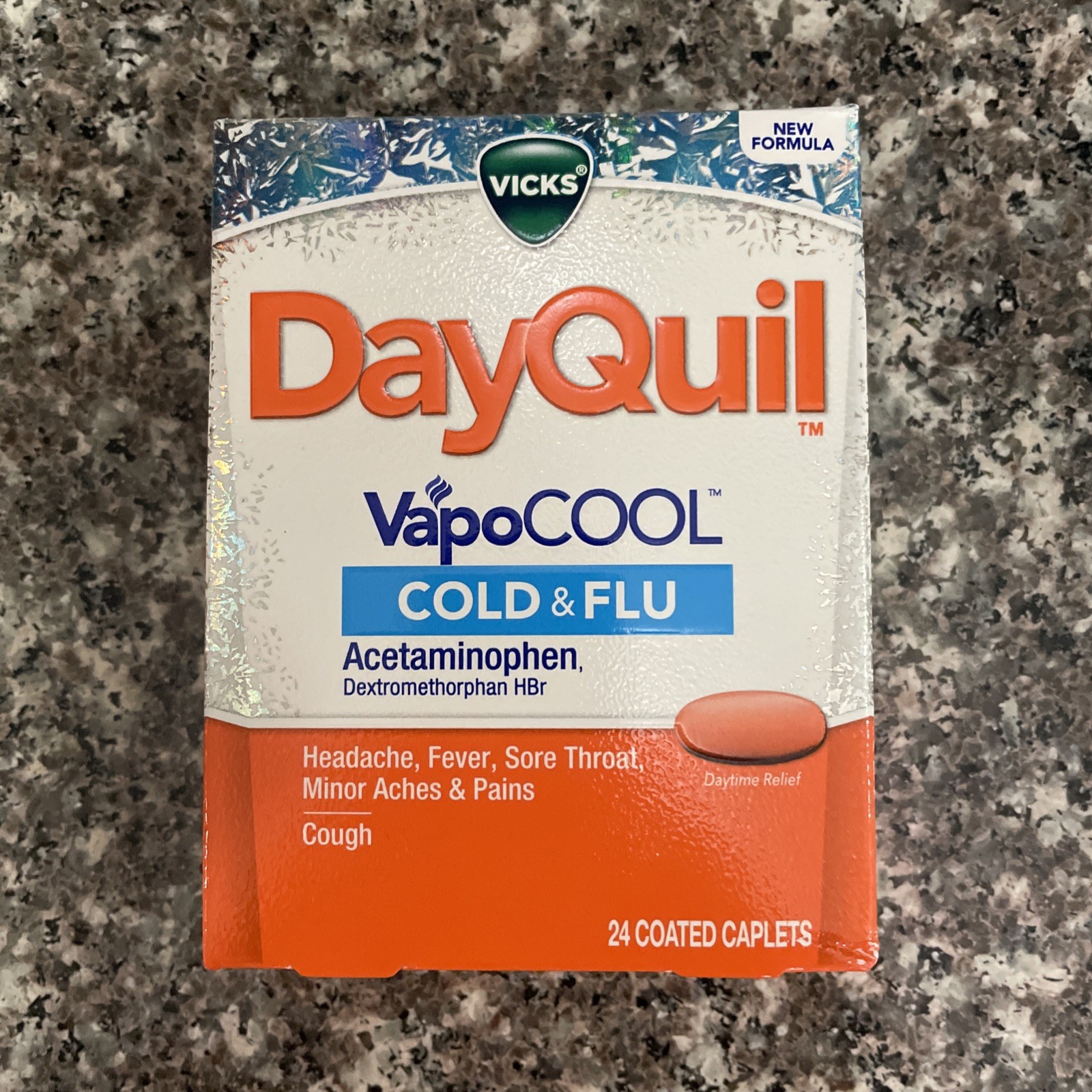 Vicks DayQuil SEVERE VapoCOOL Cold & Flu Relief 24 Caplets.EXP 04.2028