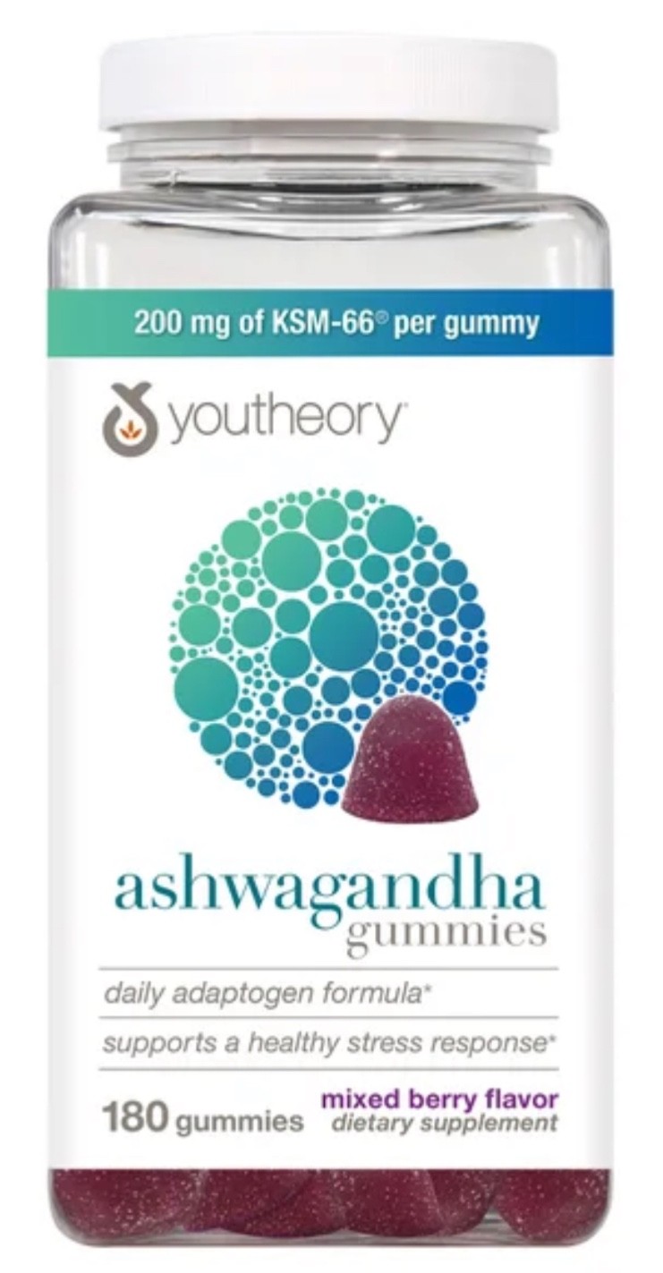 Youtheory Ashwagandha Gummies 180 Count EXP 08/2027