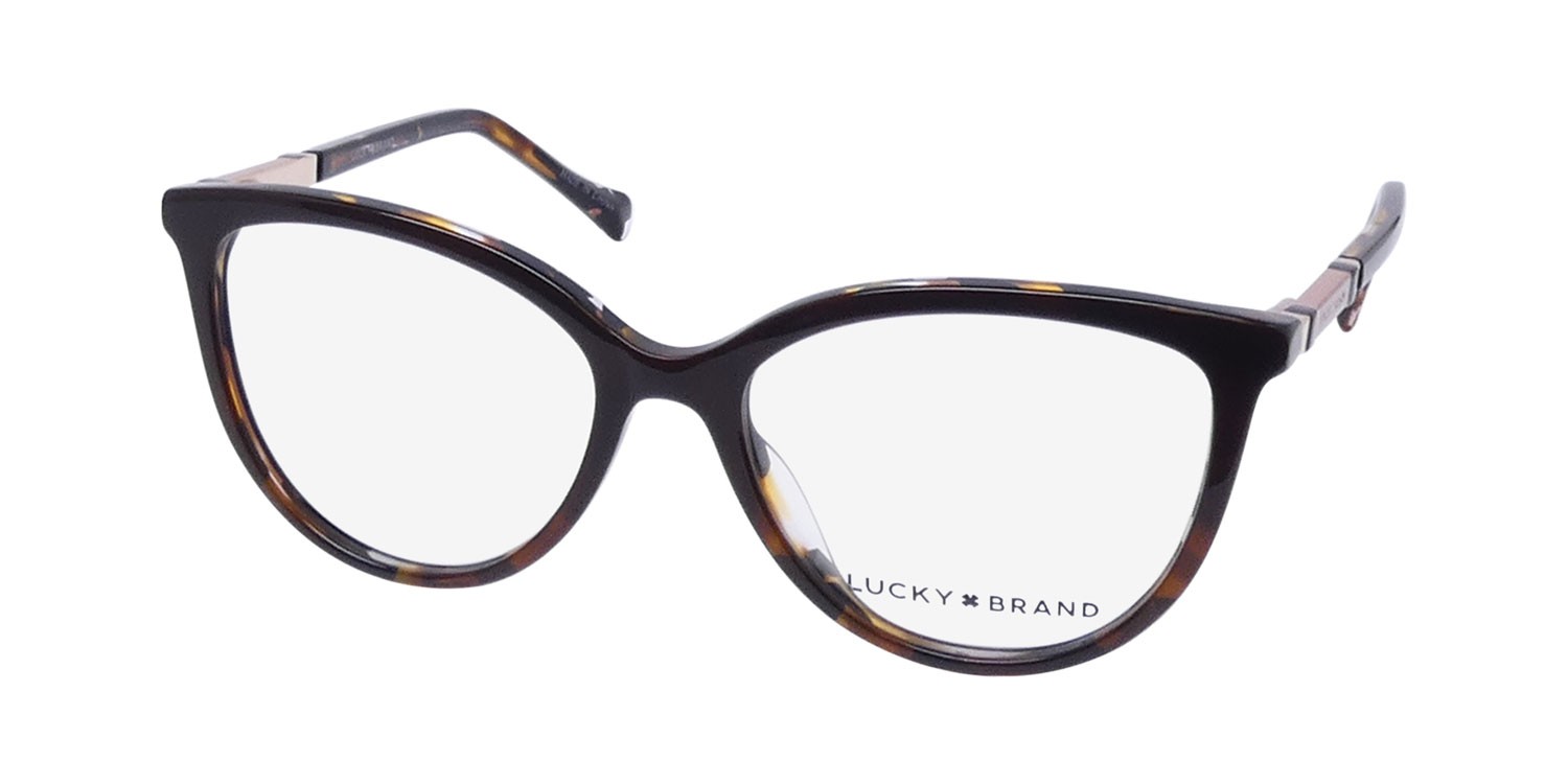 NEW LUCKY BRAND D225 EYEGLASS FRAME WOMENS CAT EYE BROWN BROWN PLASTIC FULL-RIM