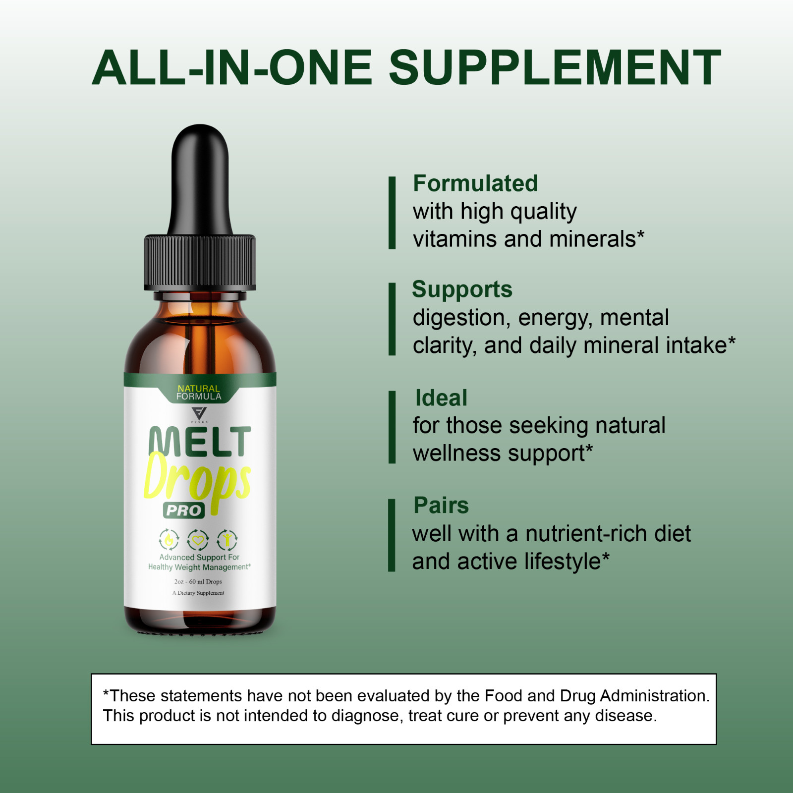 Melt Drops Pro Supplement, Melt Drops Pro Weight Management (2oz)