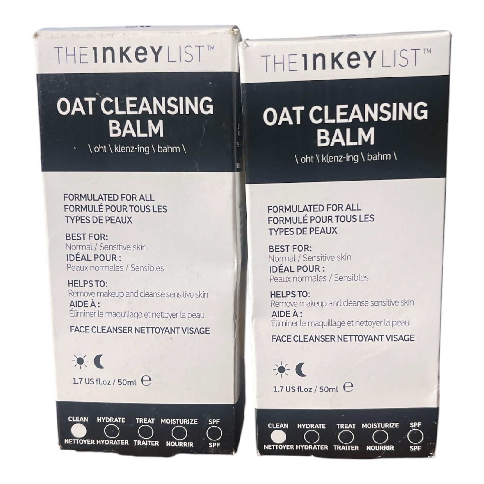 The INKEY List Oat Cleansing Balm Face Cleanser 50ml 1.7oz 2-Pack New