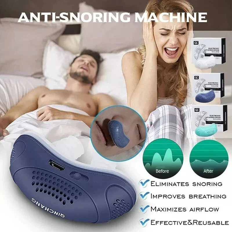 Electric Anti Snore Stopper Device Sleeping Help Smooth Breathing Nasal Machine