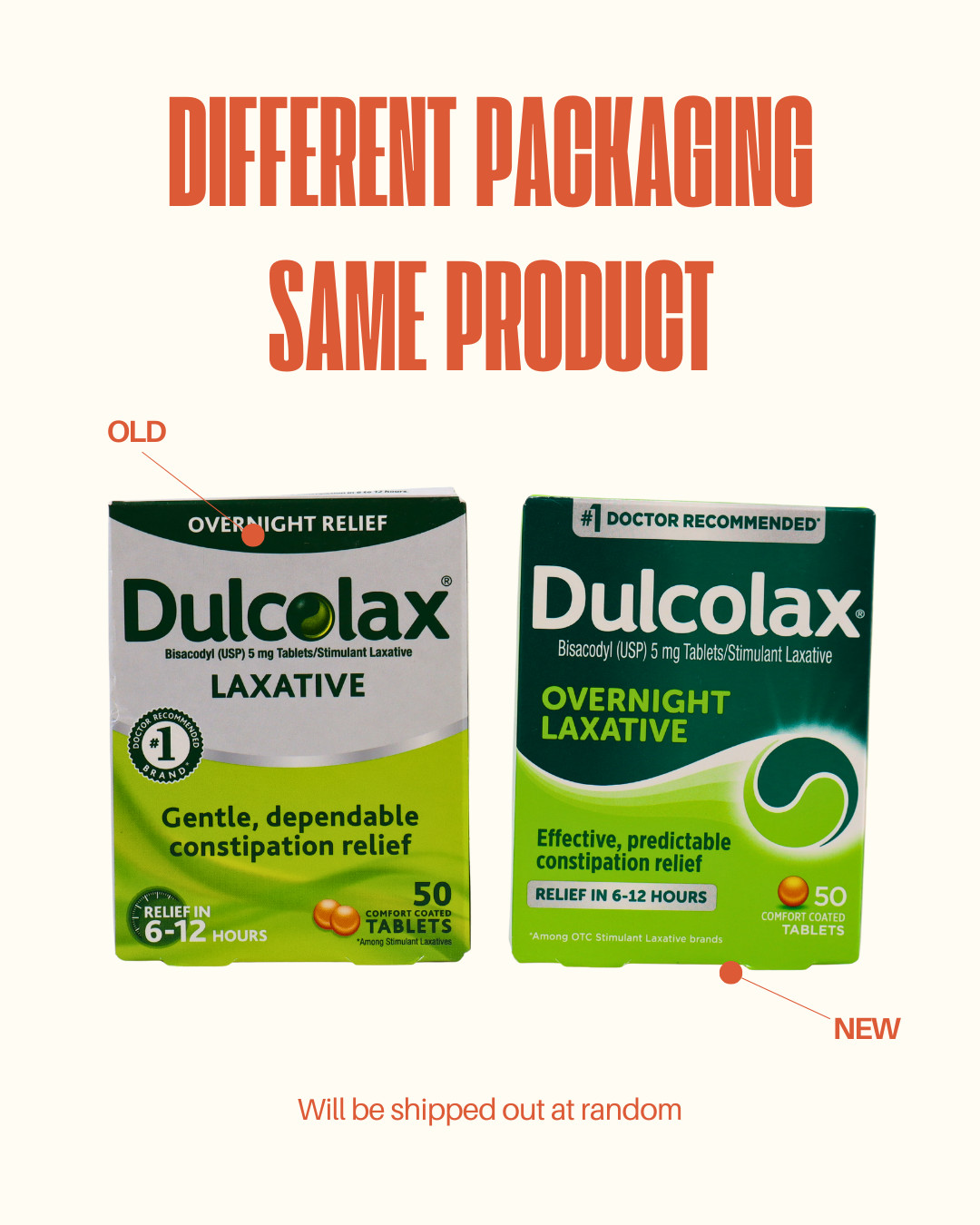 Dulcolax Laxative Tablets 5mg Overnight Constipation Relief 50 Ct EXP 06/2026+