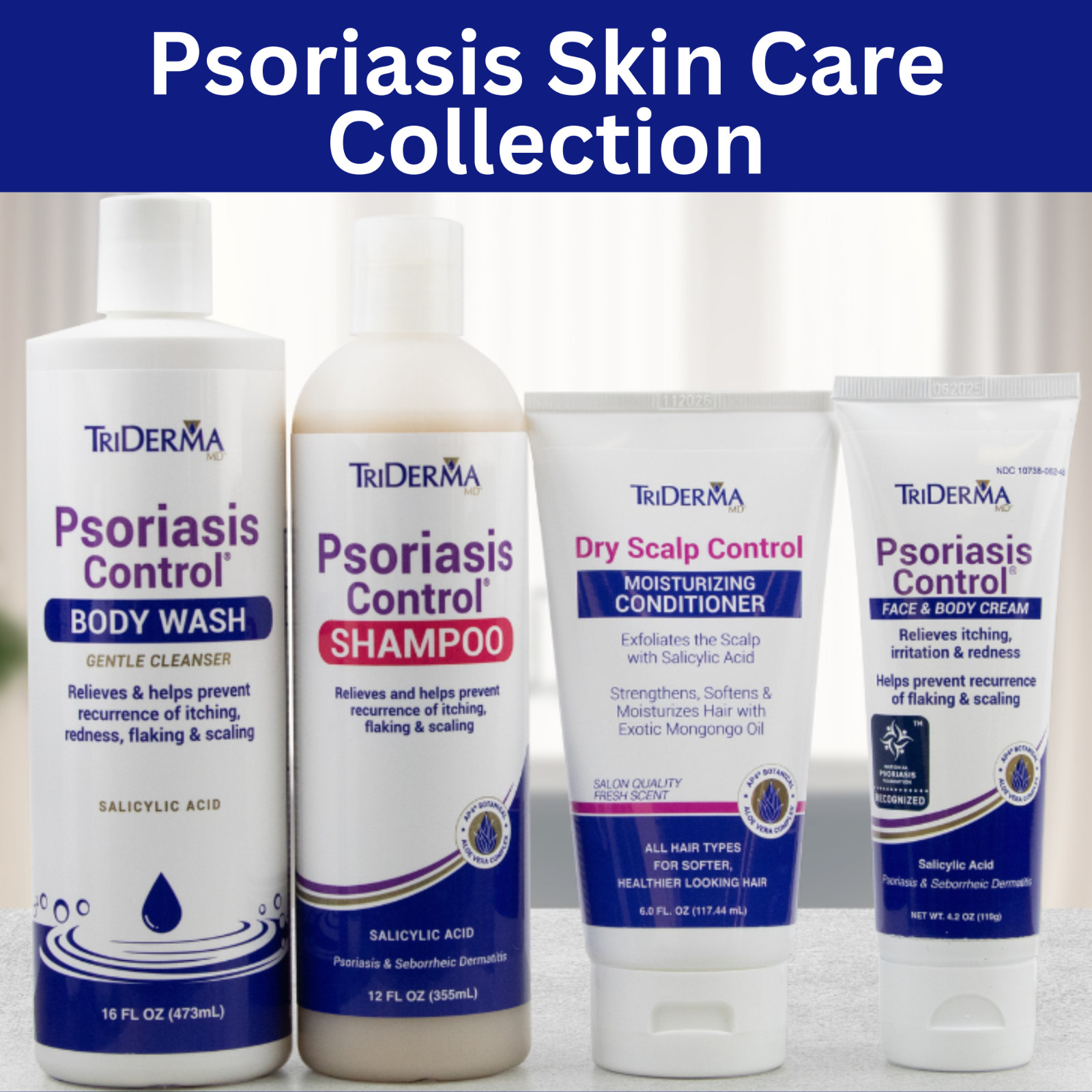 TriDerma Psoriasis Control Face and Body Cream, Cortisone-Free 4.2 Ounces