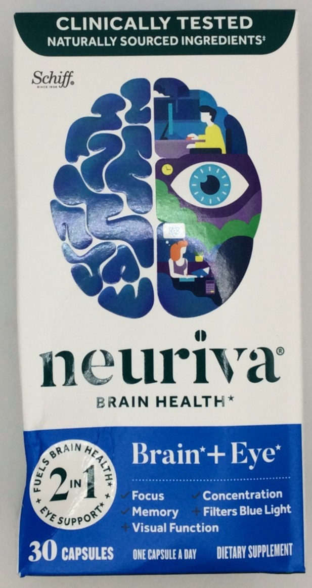 Neuriva Brain + Eye Health Supplement for Memory and Focus, 30 Capsules, 11/2027
